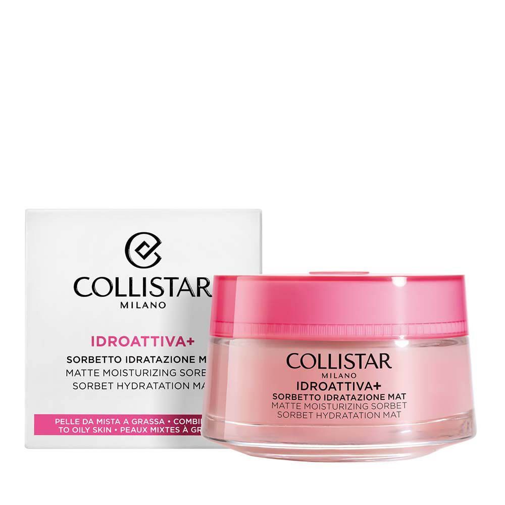 Collistar Sorbet Hydratation Mat en pot avec couvercle rose et boîte.