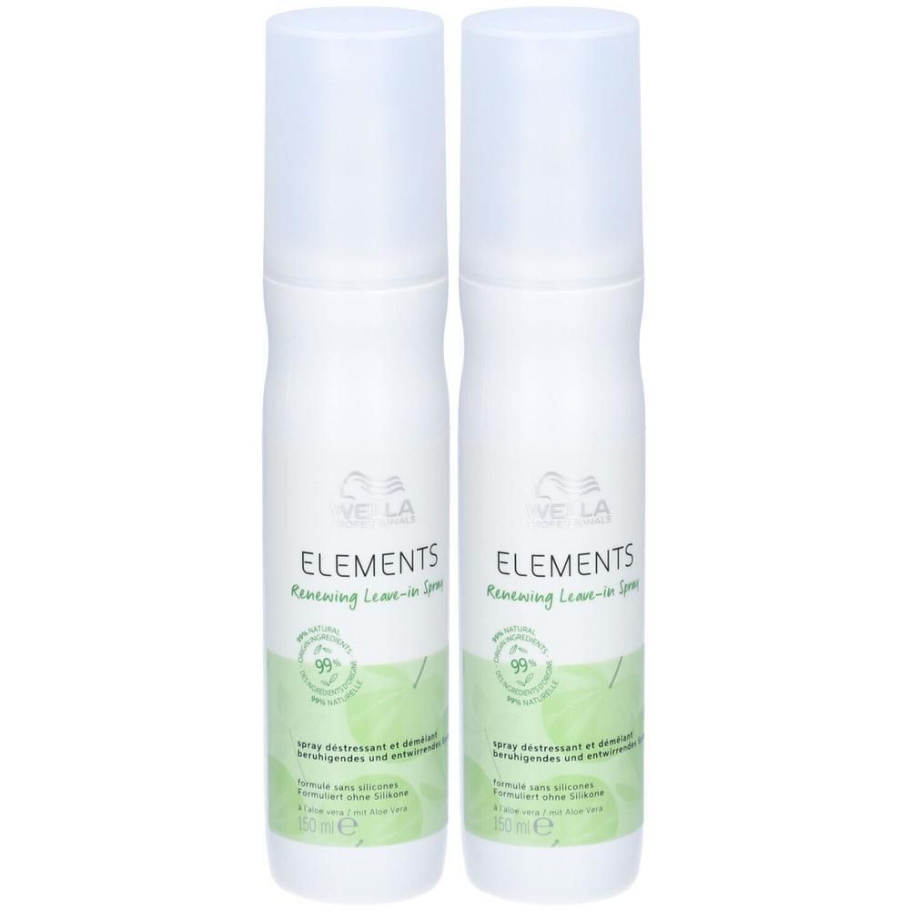 Twee flacons WELLA PROFESSIONALS Elements Renewing Leave-in Spray, elk 150ml.