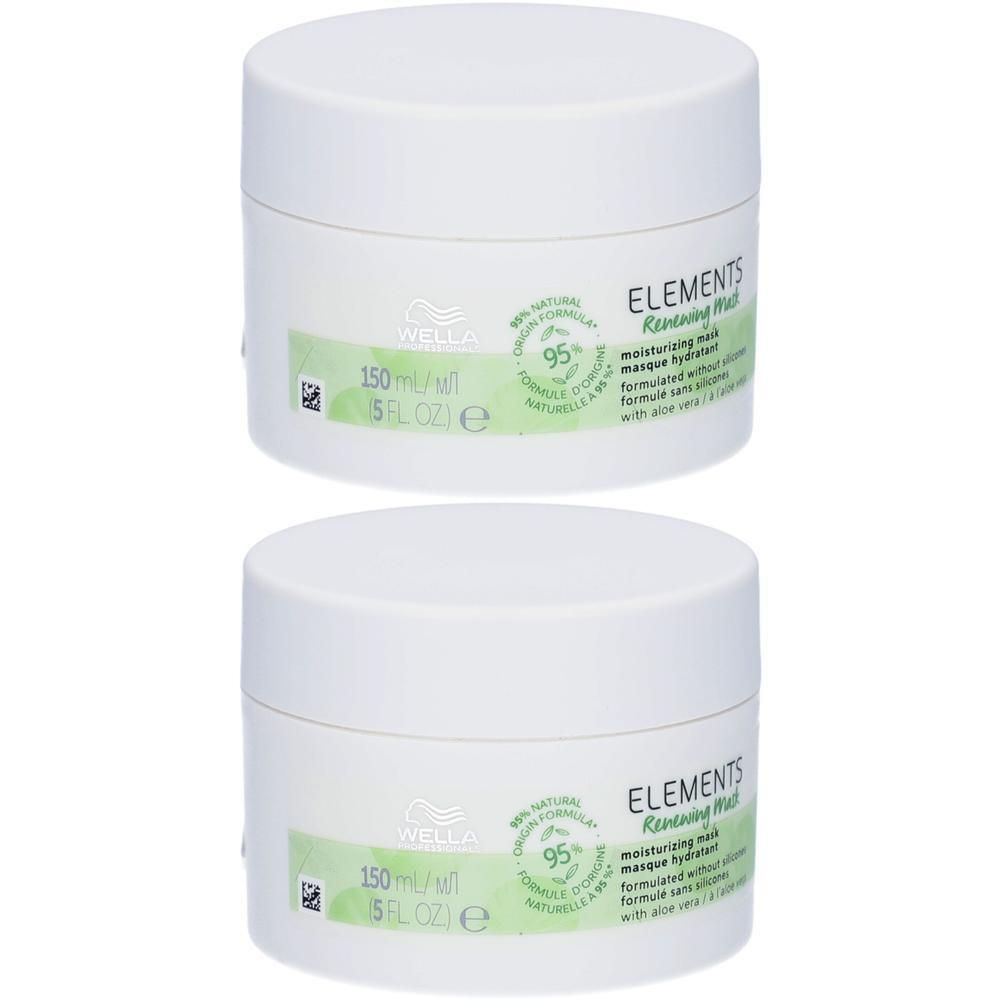 Twee potten Wella Professionals Elements Renewing Mask, elk 150 ml.
