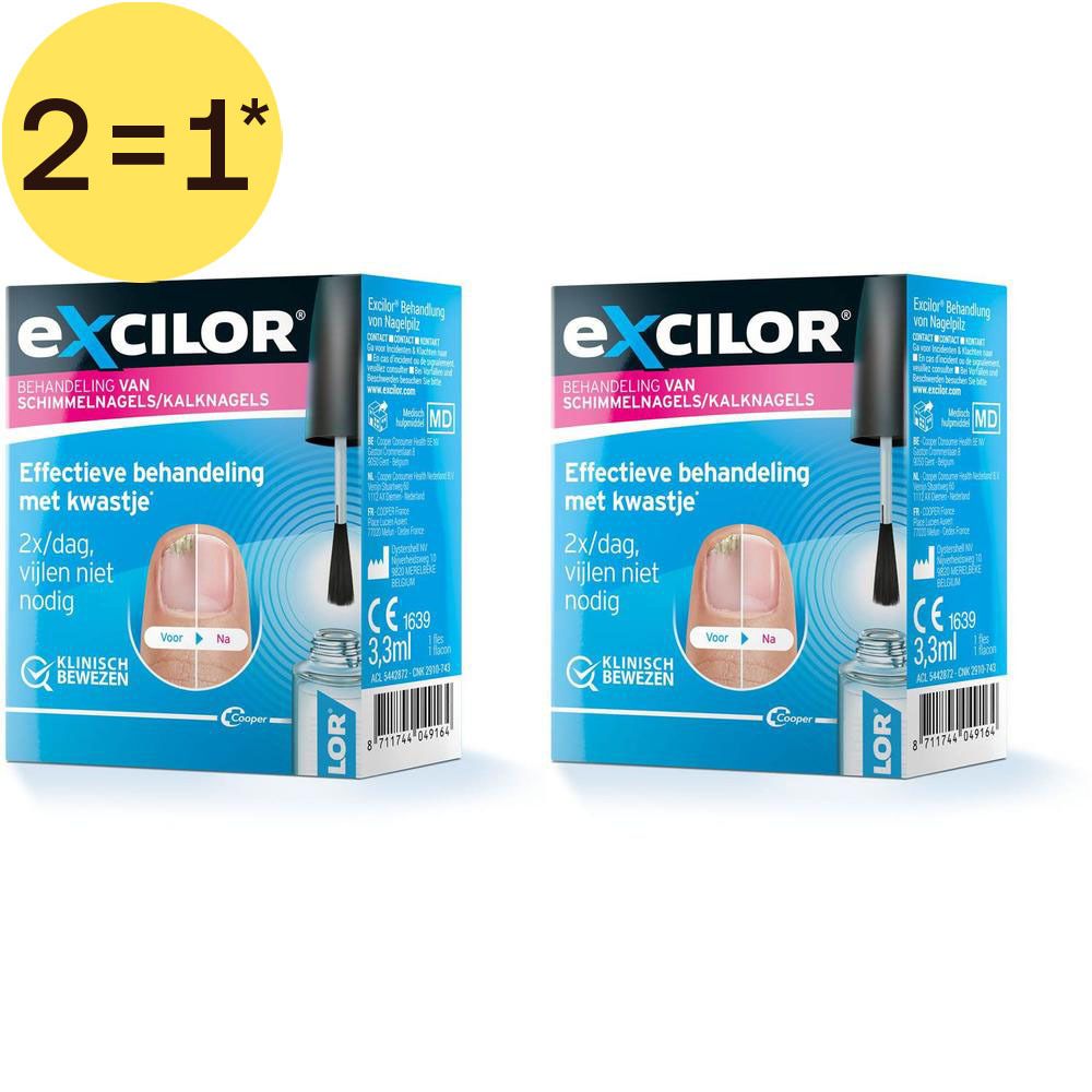 Verpakking Excilor Nagel Schimmel Behandeling met kwastje en zegel.
