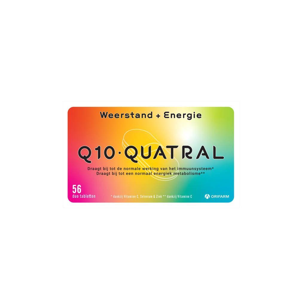 Q10 Quatral: 56 tabletten voor weerstand en energie. Orifarm.