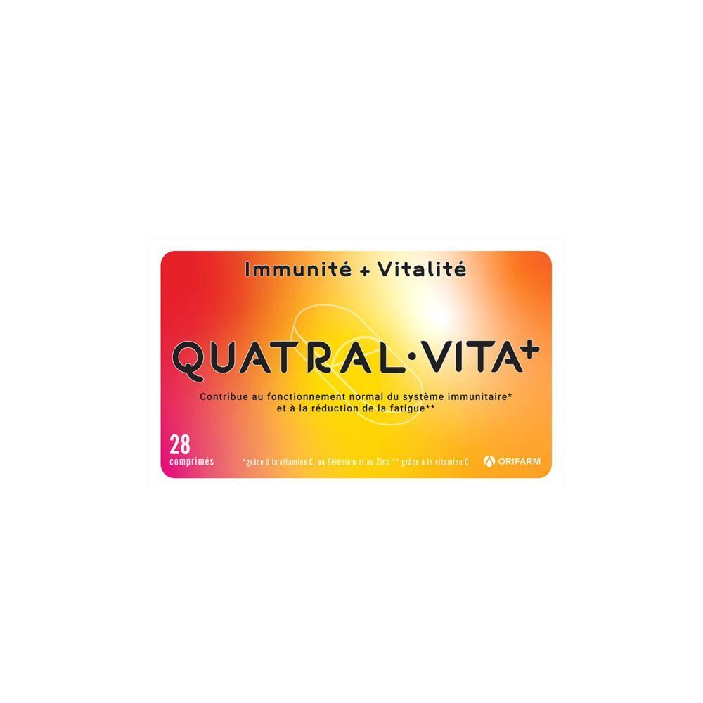 Une boîte de Quatral Vita+ Immunité + Vitalité, 28 comprimés.