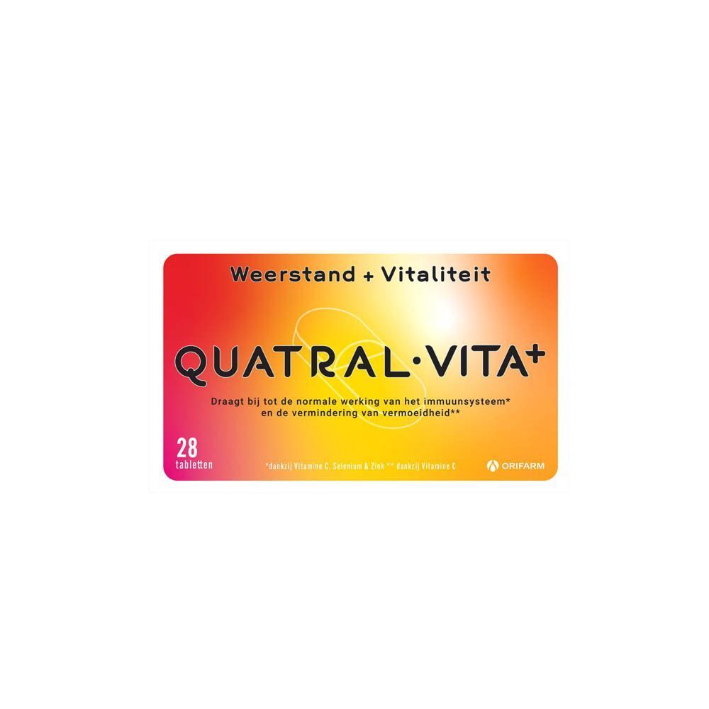 Eén verpakking Quatral Vita+ Weerstand + Vitaliteit, 28 tabletten.
