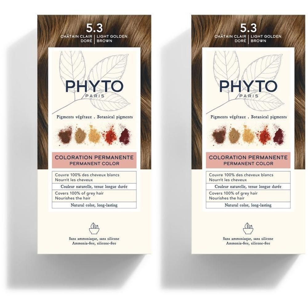 Phyto Phytocolor 5.3 Châtain Clair Doré: Coloration permanente aux pigments végétaux.