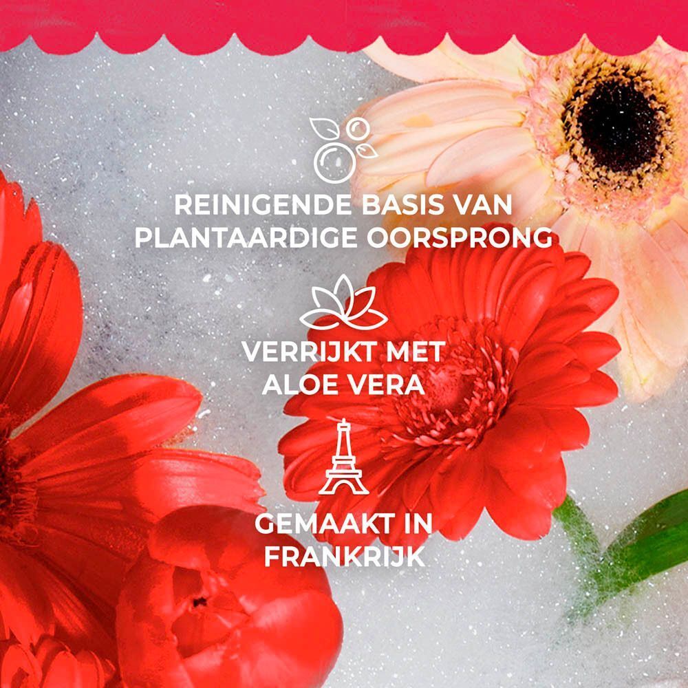 Vrouw met frambozen aan haar vingers, opschrift "House of Happiness".