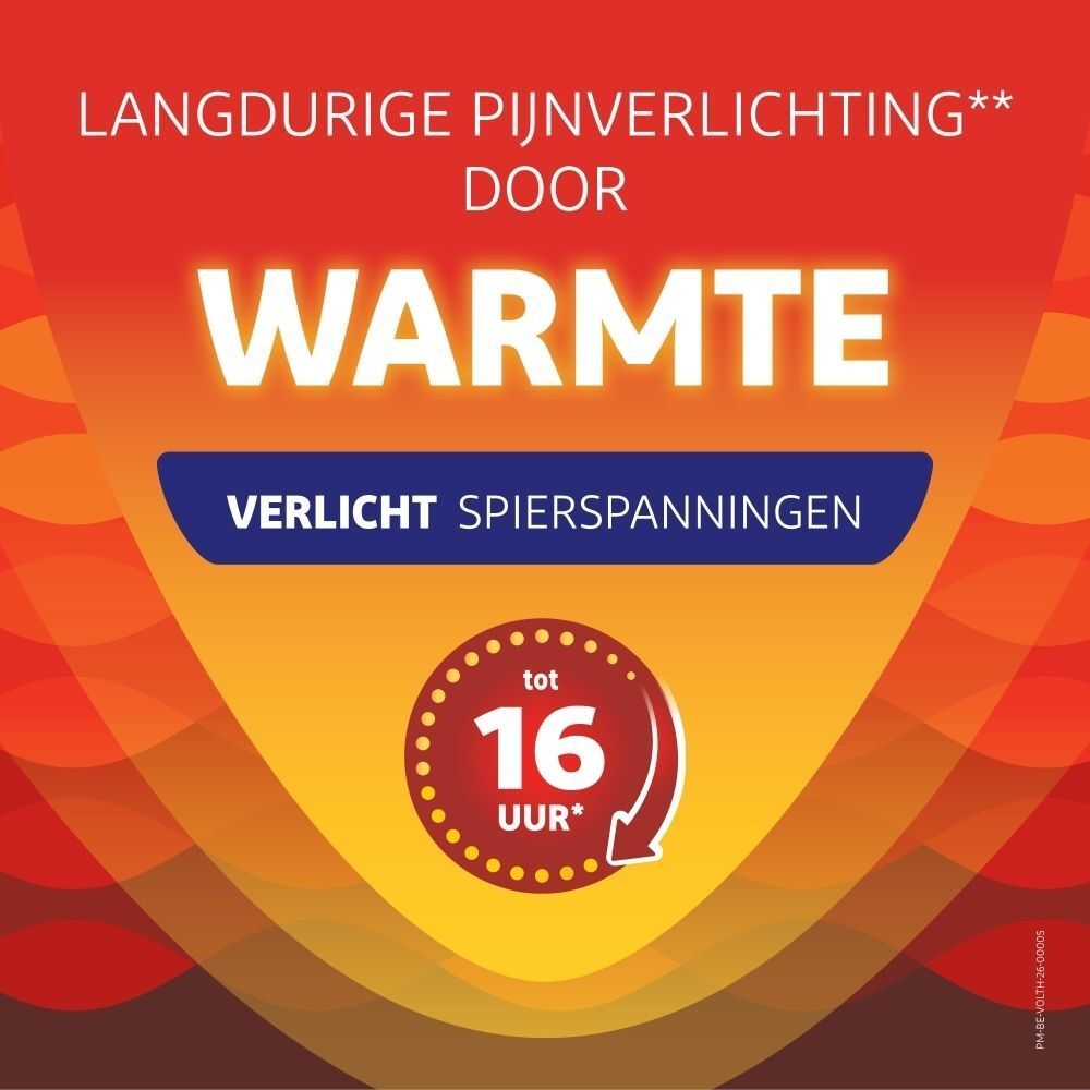 VoltaHeat Warmtepleister: Langdurige pijnverlichting door warmte, ontspant spieren, tot 16 uur.