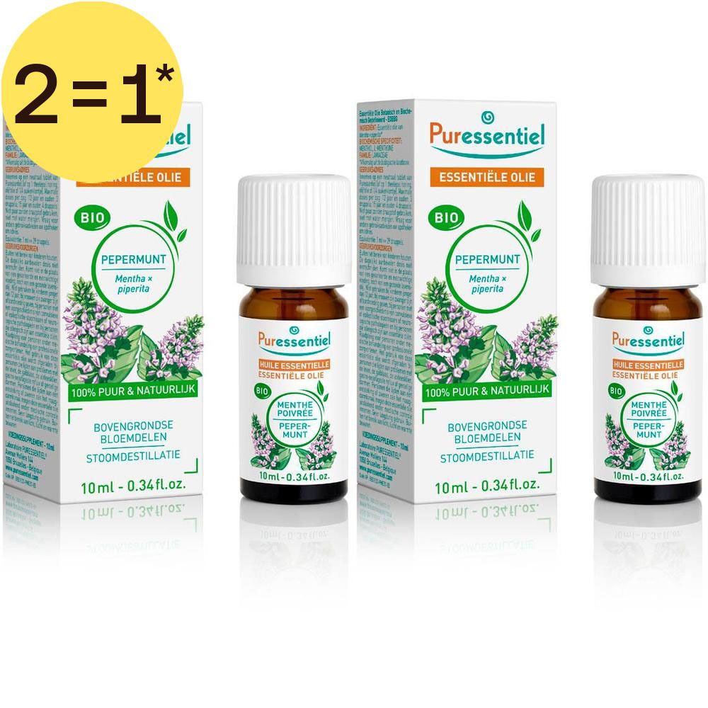 Puressentiel Bio Pepermuntolie, 10ml flesje en doosje.