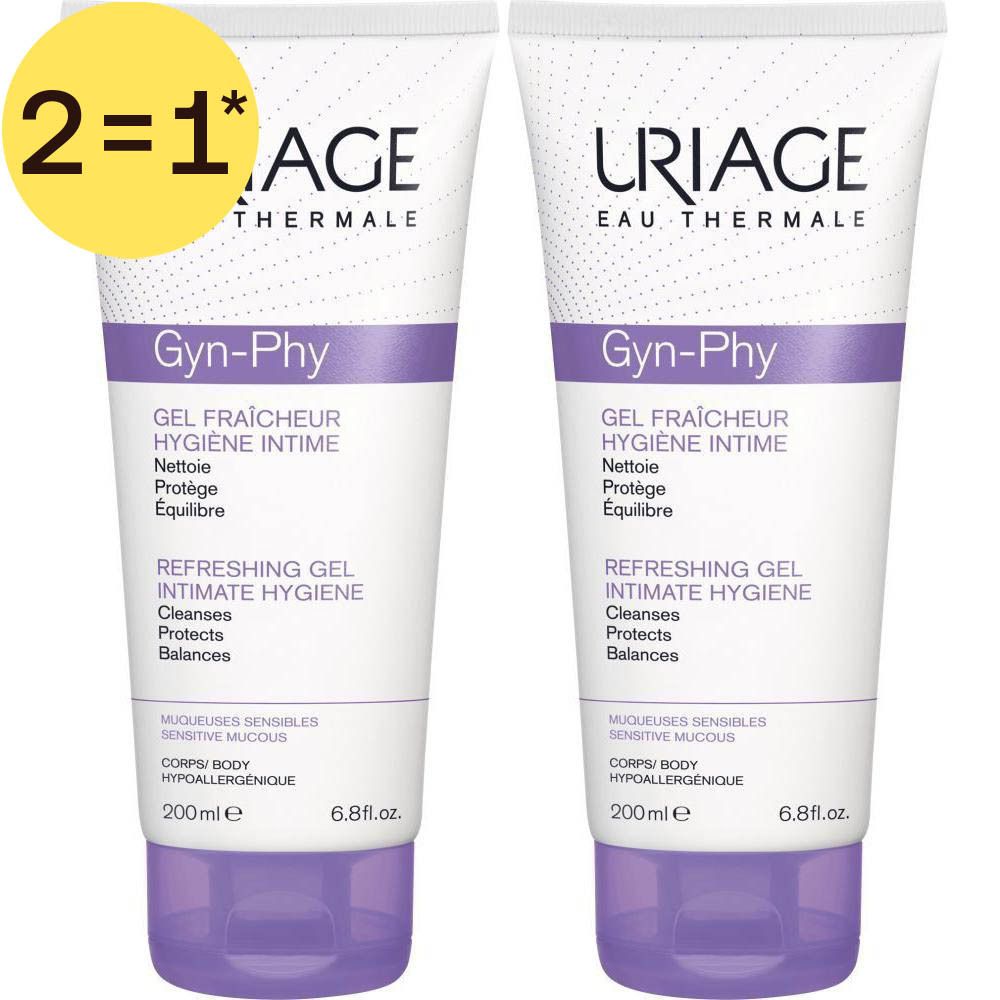 Deux tubes de Uriage Gyn-Phy Gel Fraîcheur, 200ml.