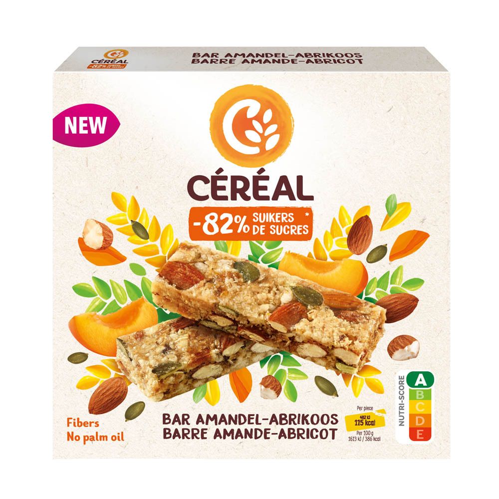Barre céréalière Céréal Amande-Abricot, 2 barres.