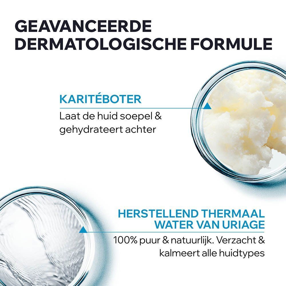 Geavanceerde dermatologische formule met karitéboter en thermaal water van Uriage.
