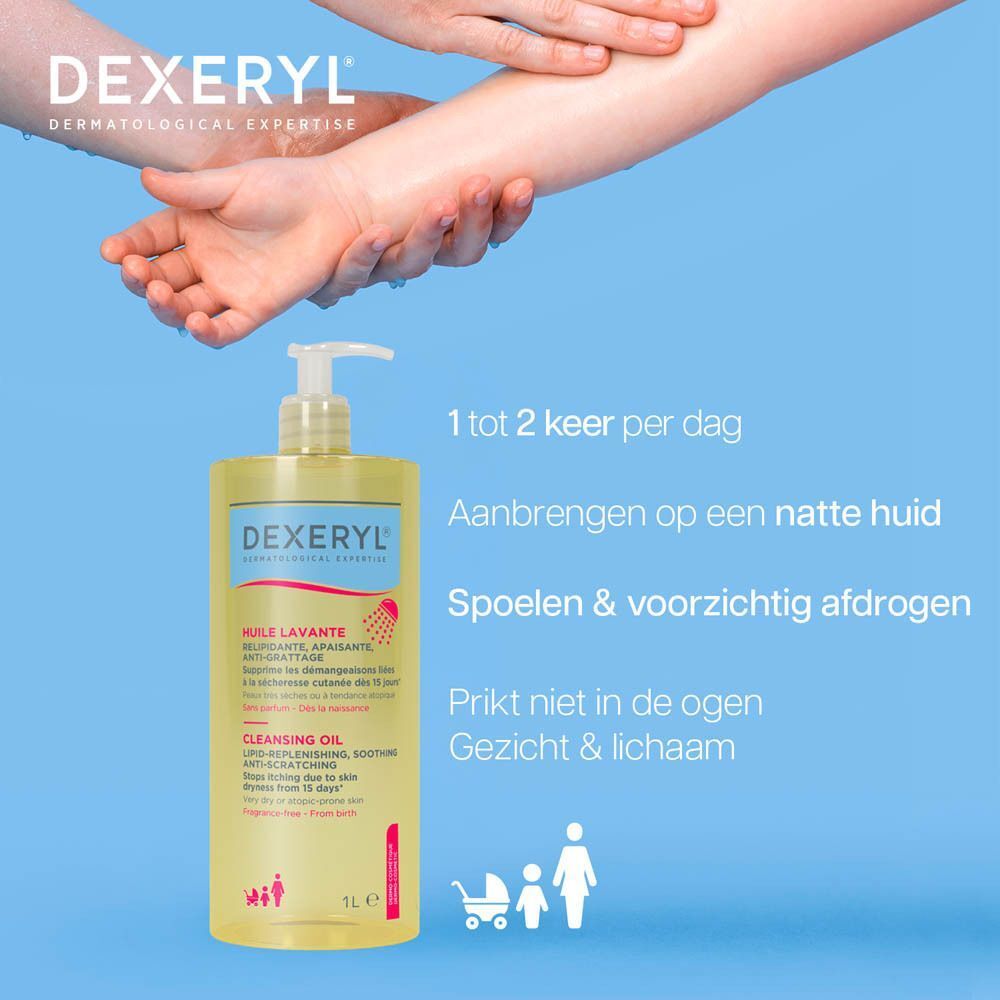 Dexeryl Cleansing Oil 1L fles met pomp.