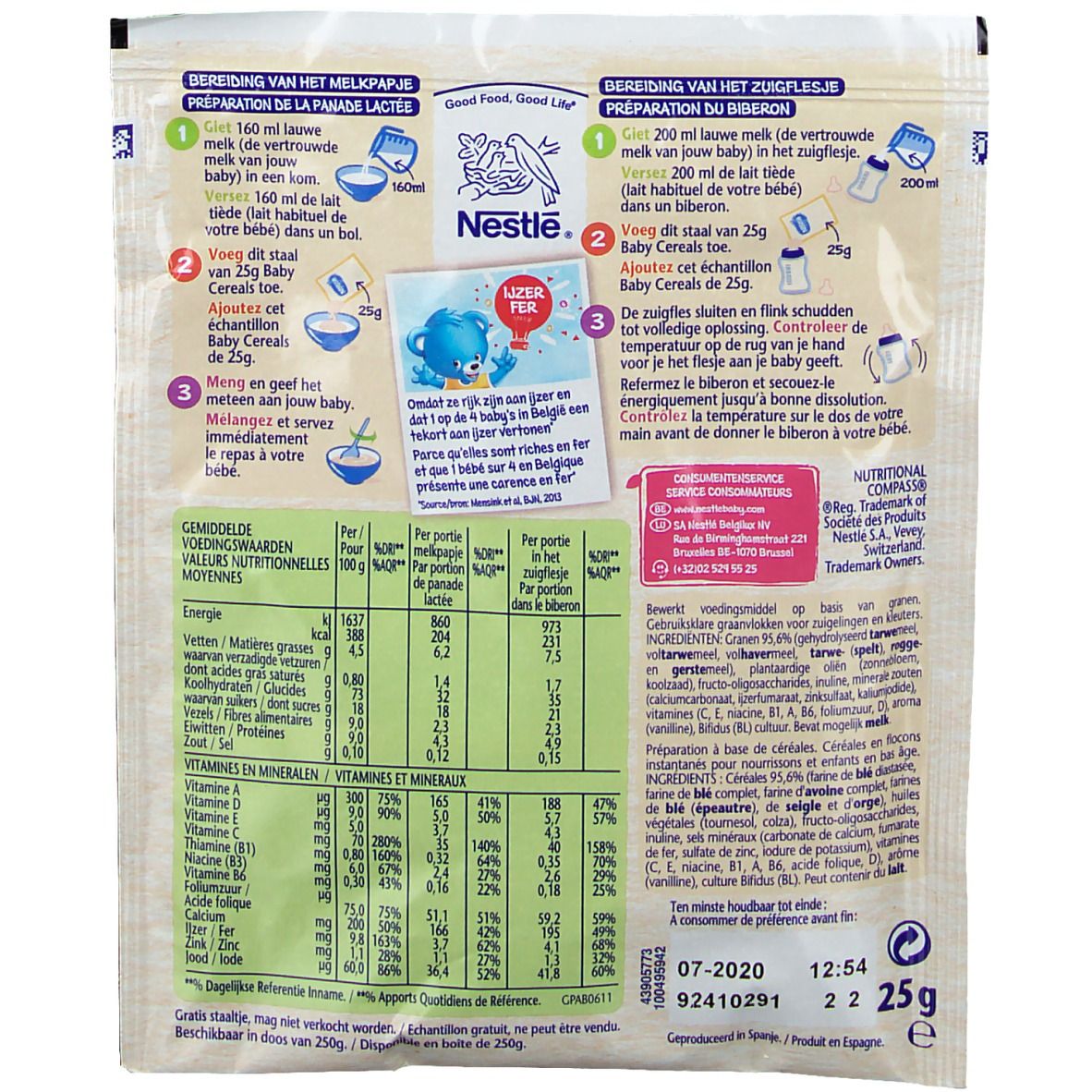 Nestlé Baby Cereals 5 Cereales Offert GRATUITEMENT