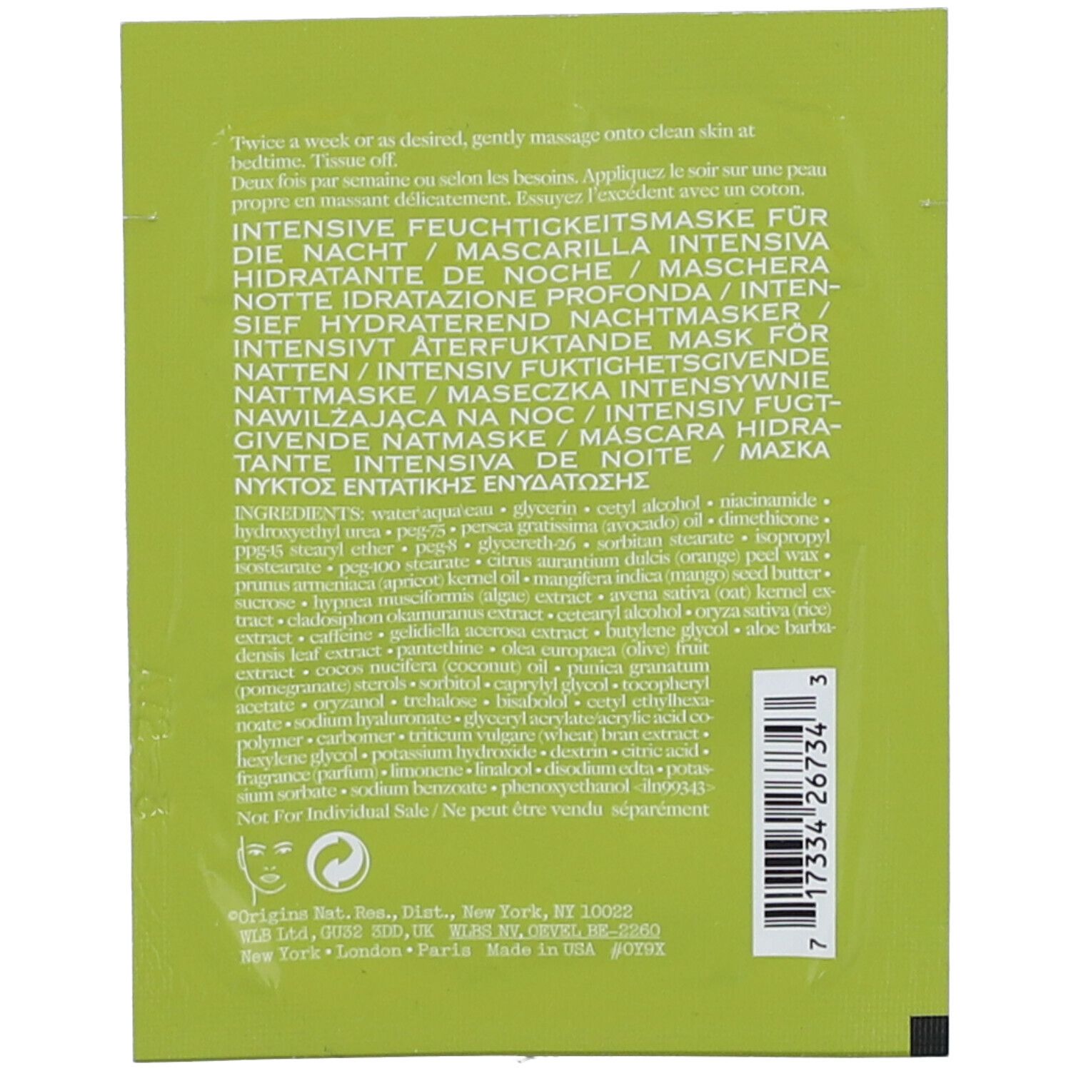 Origins Drink Up™ Masque de Nuit Hydratant à l'Avocat & à l'Eau des Glaciers Suisses