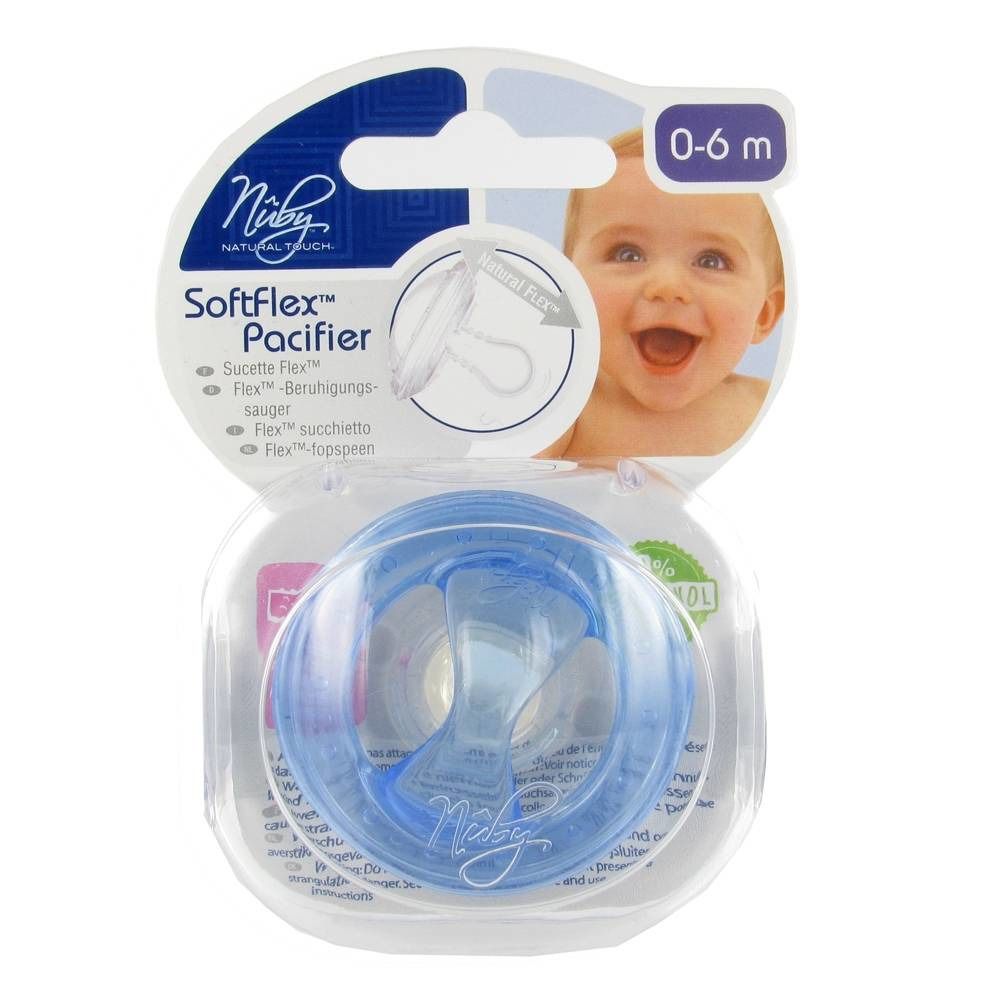 Nuby Natural Touch SoftFlex Fopspeen Kers 0-6m Blauw