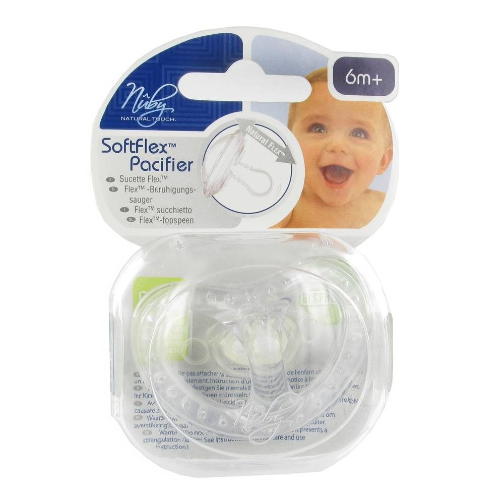 Nuby Natural Touch SoftFlex Fopspeen Ortho +6m Transparant