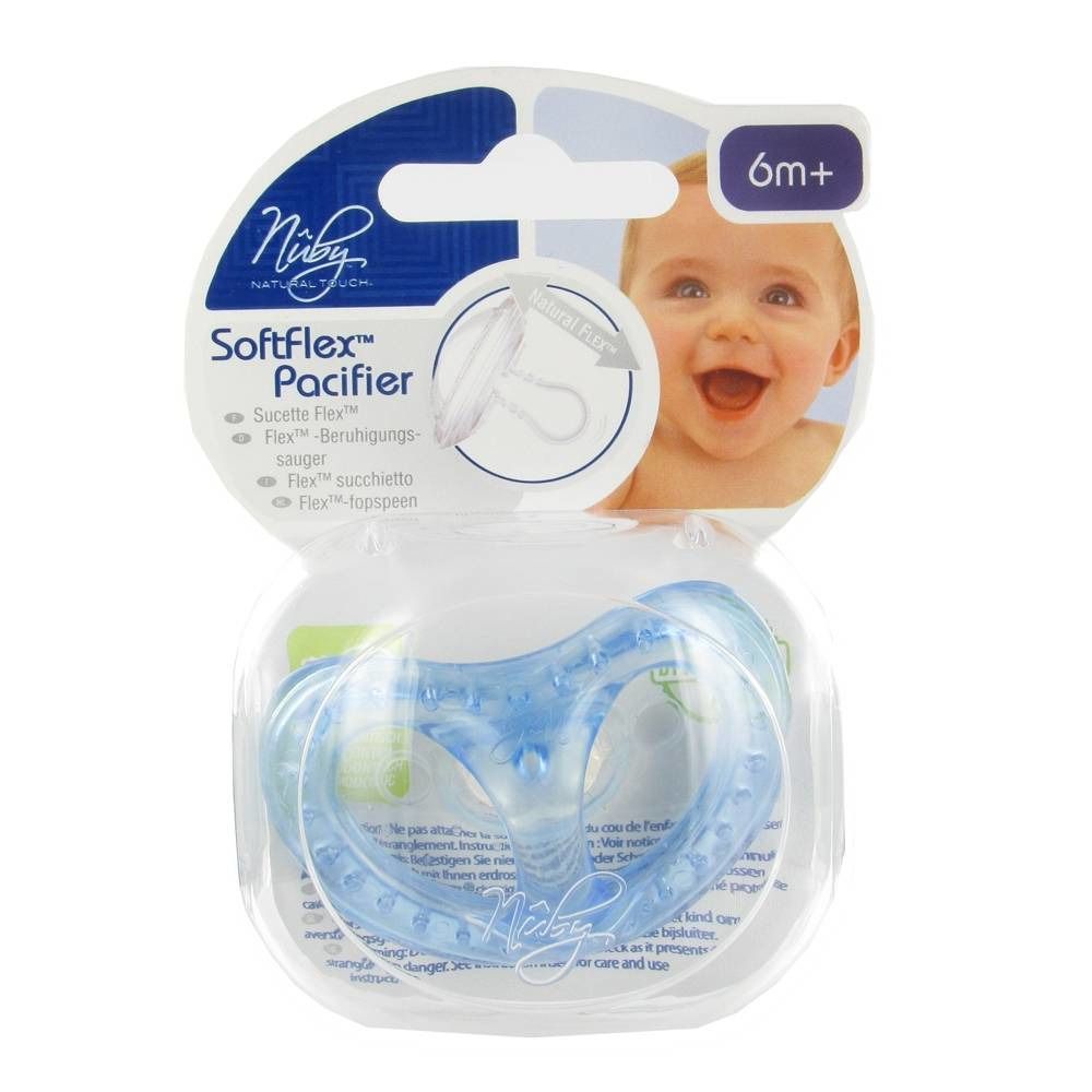 Nuby Natural Touch SoftFlex Fopspeen Ortho +6m Blauw
