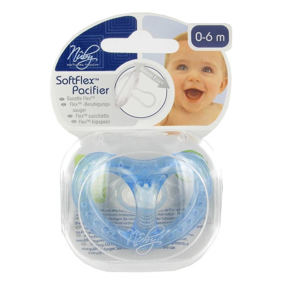 Nuby Natural Touch SoftFlex Fopspeen Ortho 0-6m Blauw
