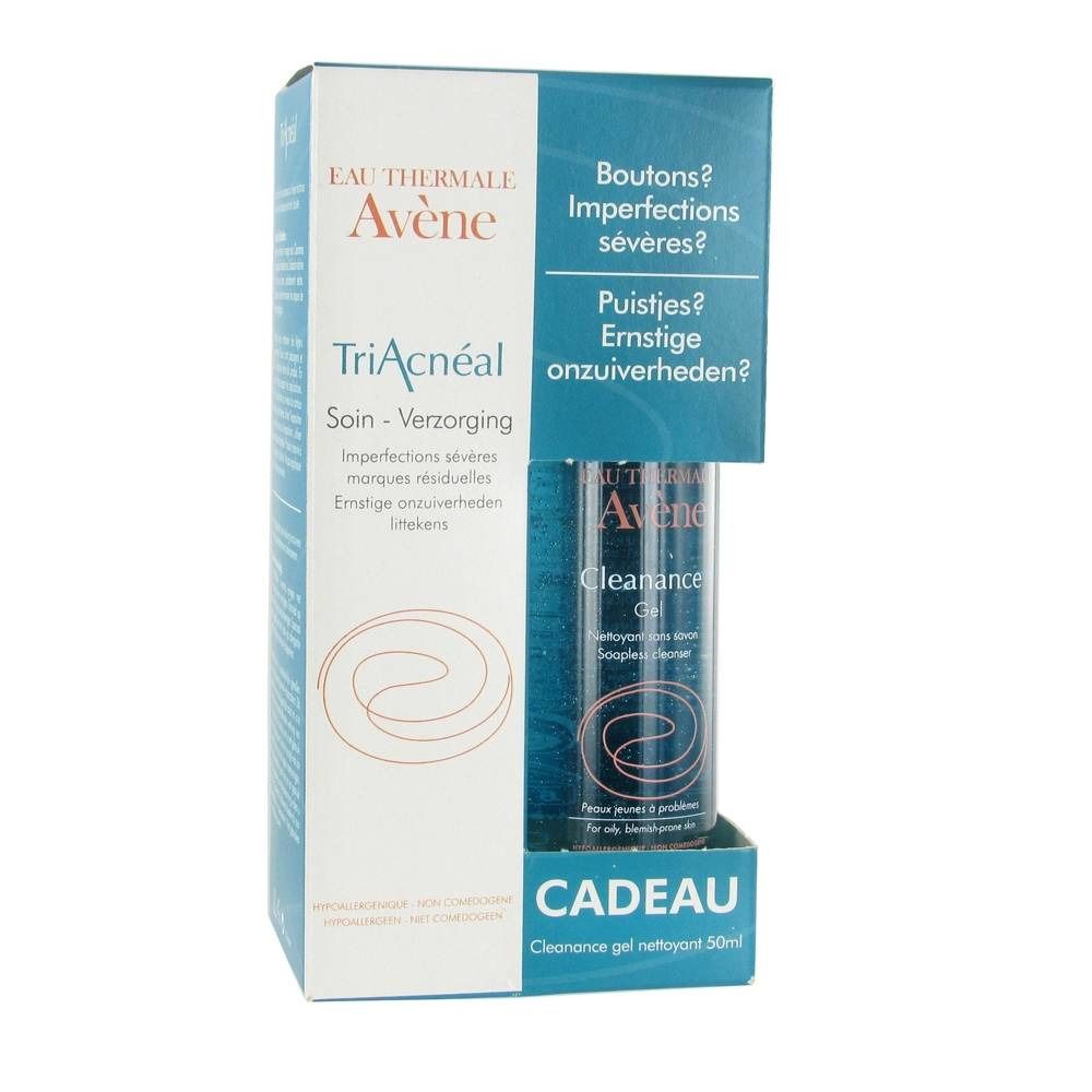 Avène Triacnéal Peaux Problèmes + Cleanance Gel Nettoyant 50 ml Cadeau
