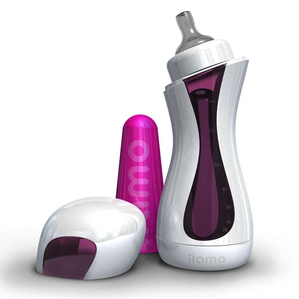 iiamo Go Auto-Chauffant Biberon Blanc/Rose