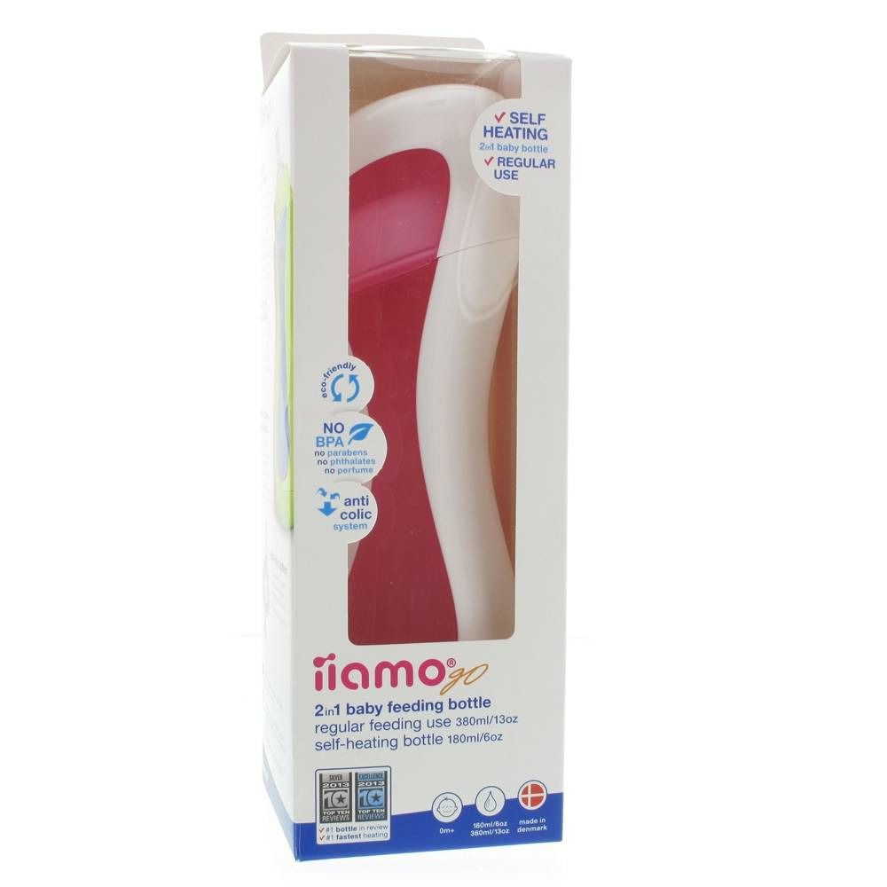 iiamo Go Auto-Chauffant Biberon Blanc/Rose