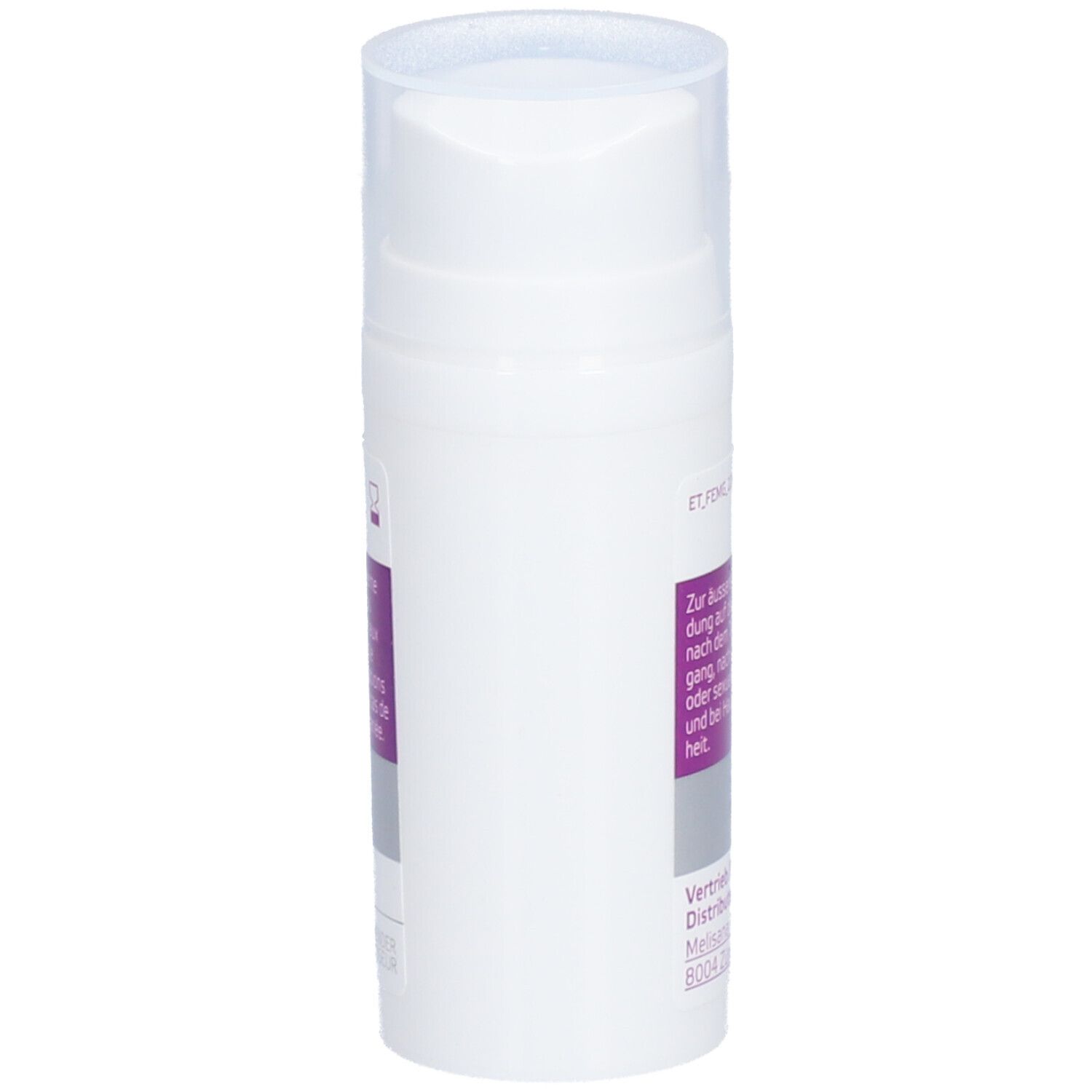 Witte dispenser met FEMAVIVA-label. Bevat melkzuur, hyaluron en D-mannose. Gel voor de externe intieme zone.