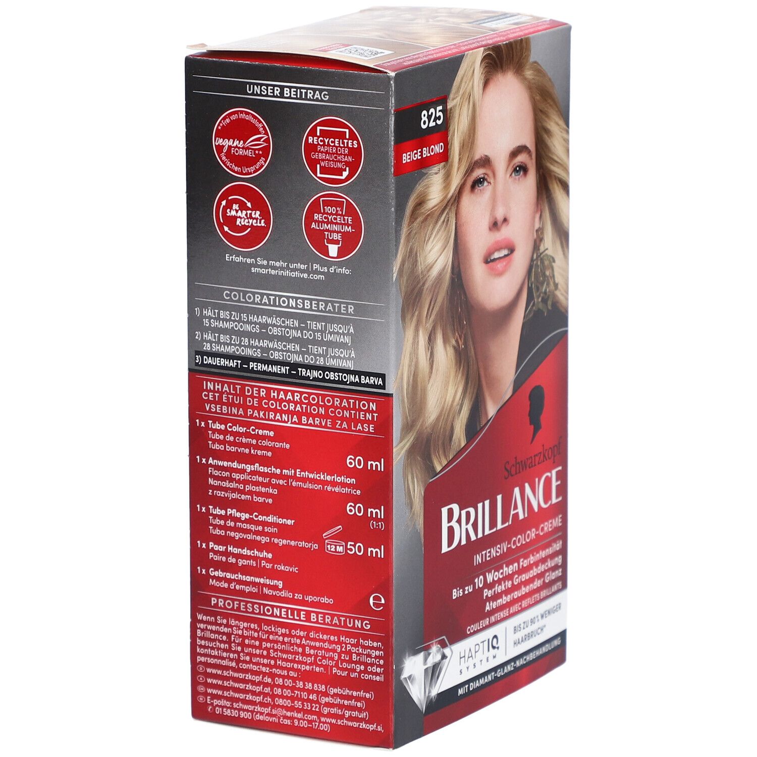 Schwarzkopf® Brillance 825 Beige Blond - Intense kleur met dubbele diamantglans