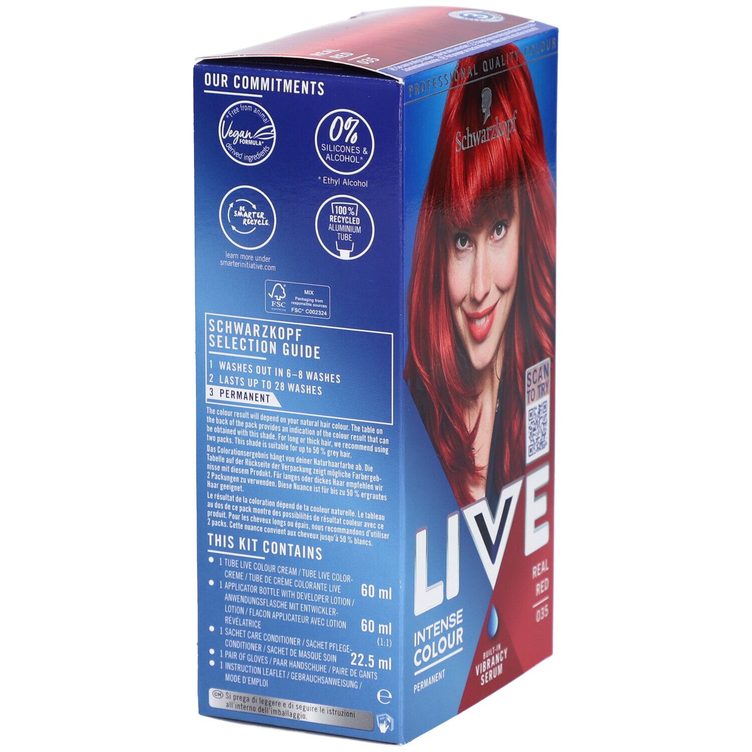 Schwarzkopf LIVE kleuring permanent 035 echt rood