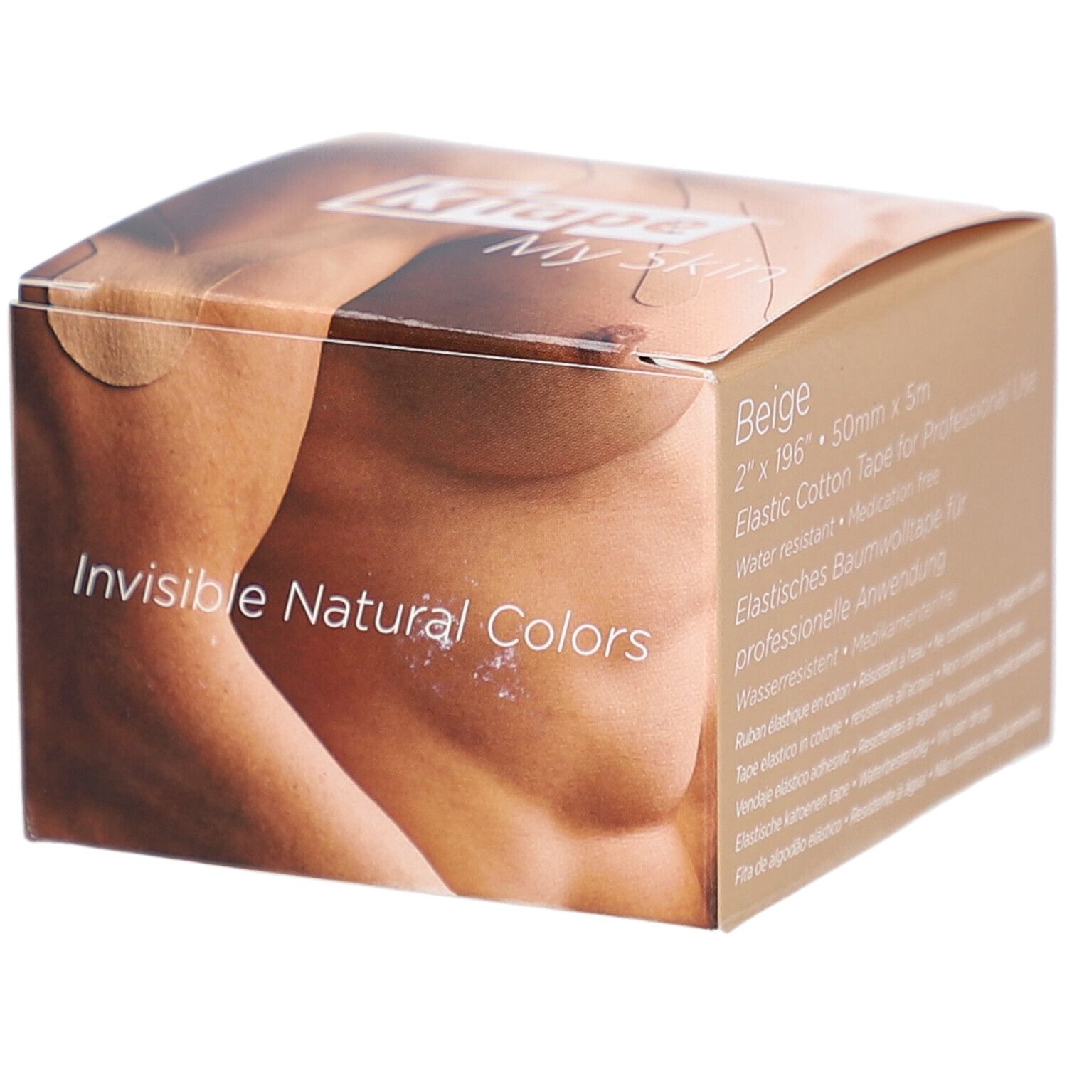 Emballage K-TAPE Meine Haut Beige. Inscription: Invisible Natural Colors. Ruban beige. 5cm x 5m.