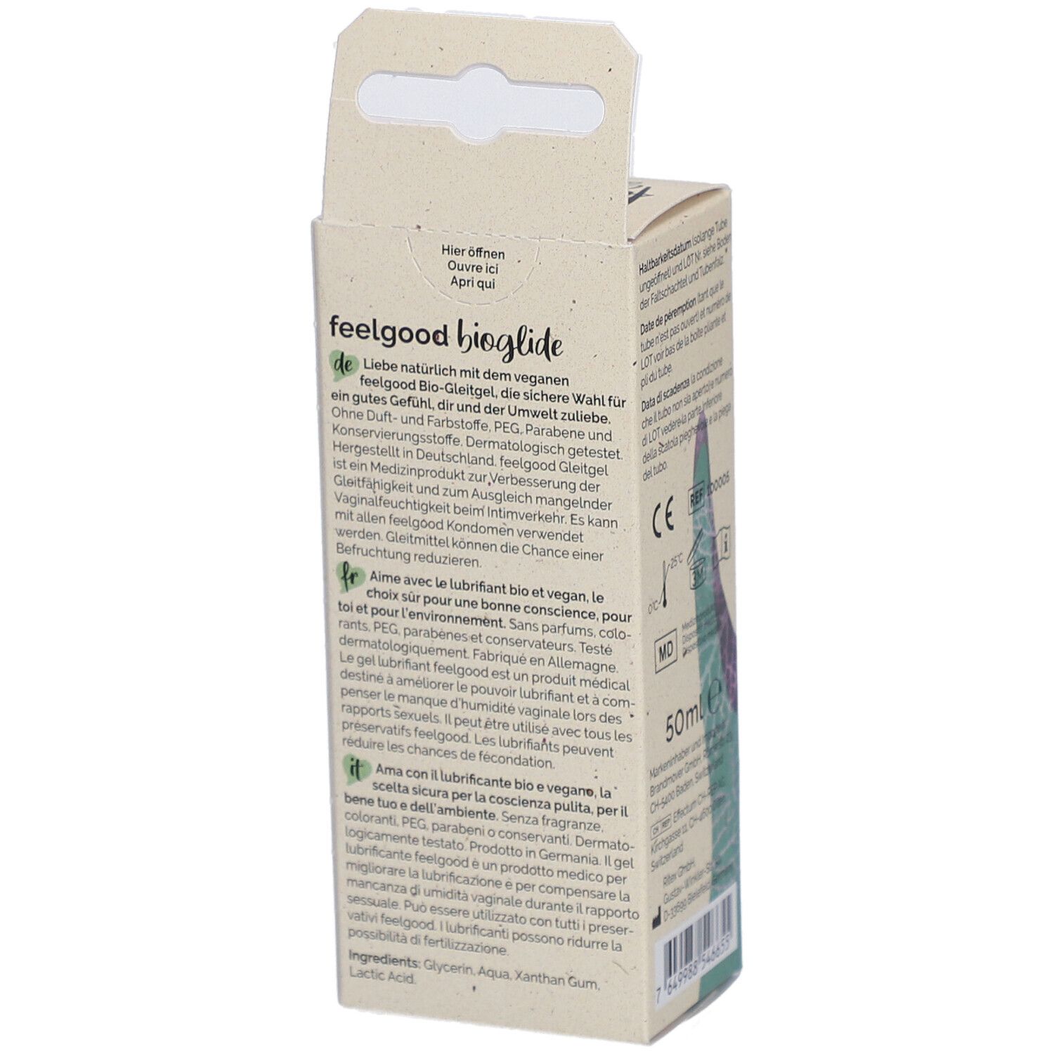 Gel lubrifiant à base d'eau FEELGOOD - Naturel et doux pour la peau