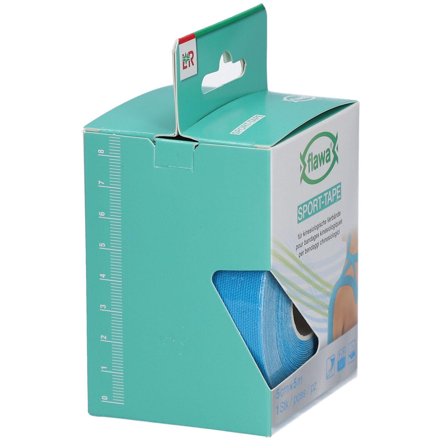 flawa® Sport Tape pour bandages kinésiologiques 5 cm x 5 m bleu