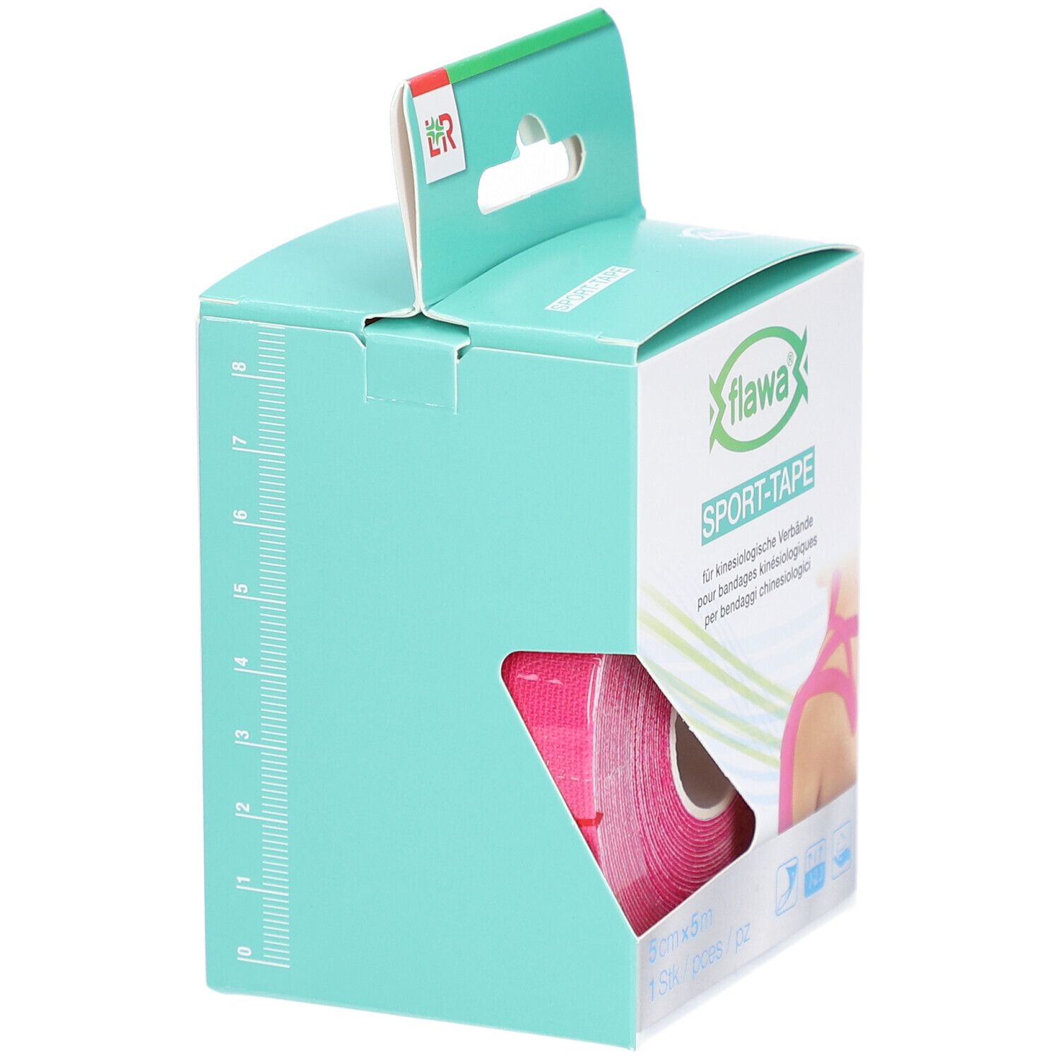 flawa® Sport Tape pour bandages kinésiologiques 5 cm x 5 m rose