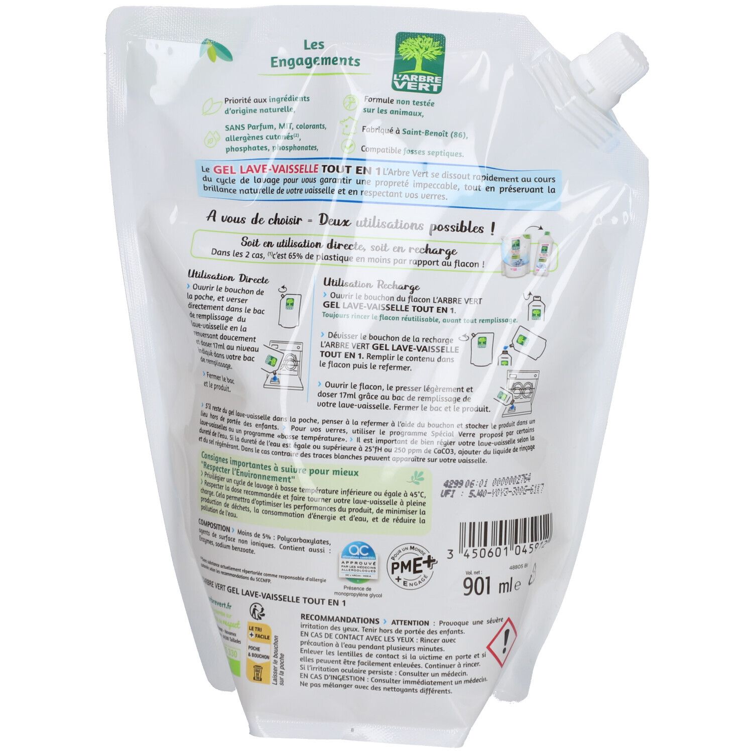 L'ARBRE VERT Navulling All-in-1 Gel Vaatwasser
