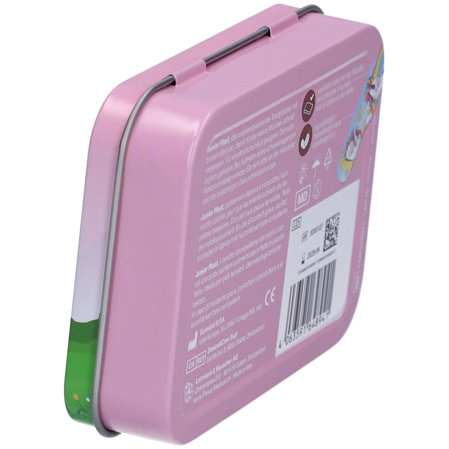 flawa® Junior Plast Pansements pour enfants boîte métallique licorne