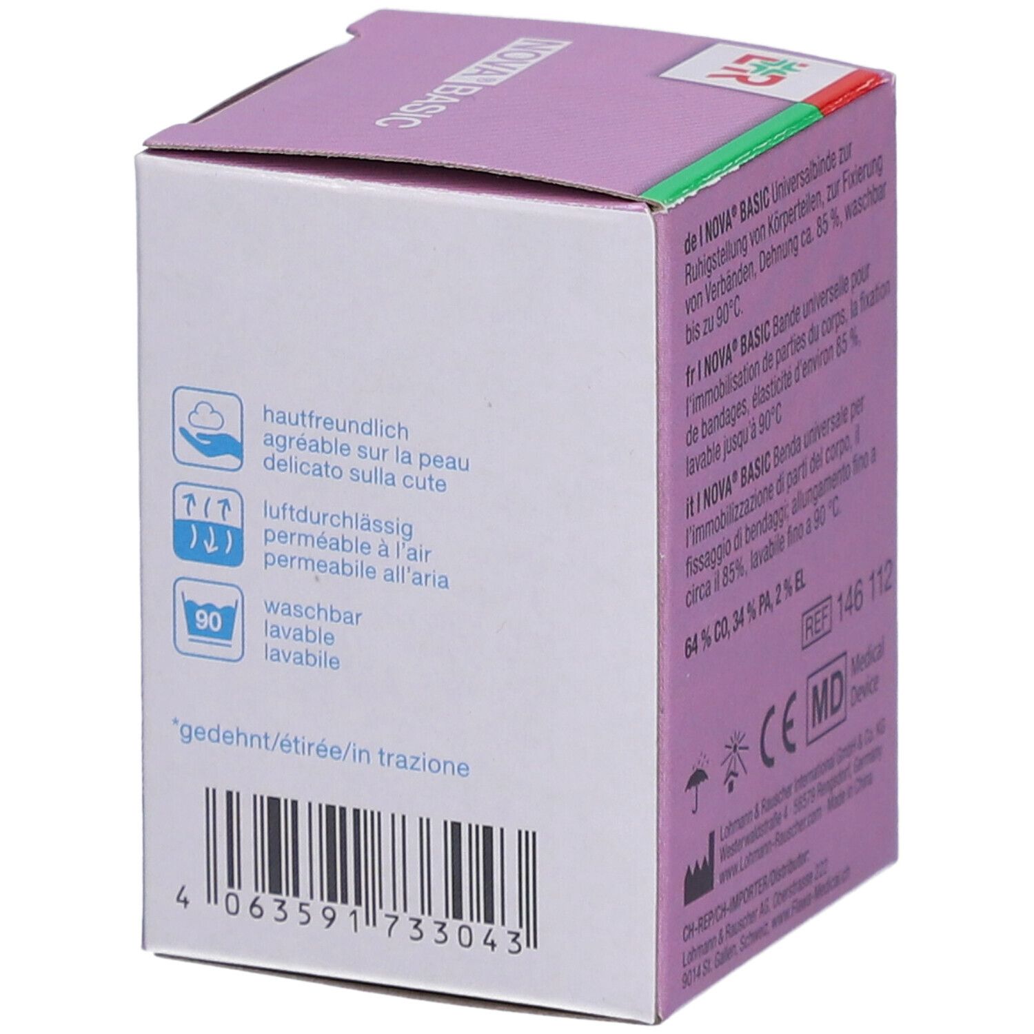 FLAWA Nova Basic elastisch Ideaalbinde 6 cm x 5 m
