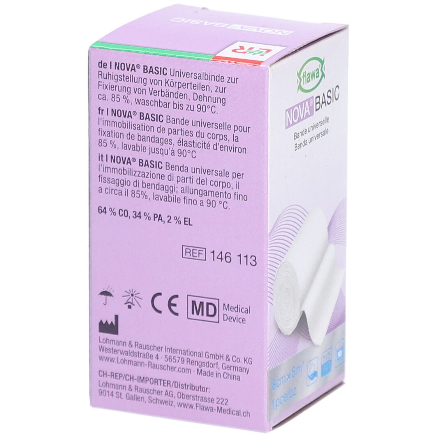 flawa® Nova® Basic Bande élastique type "Ideal" 8 cm x 5 m