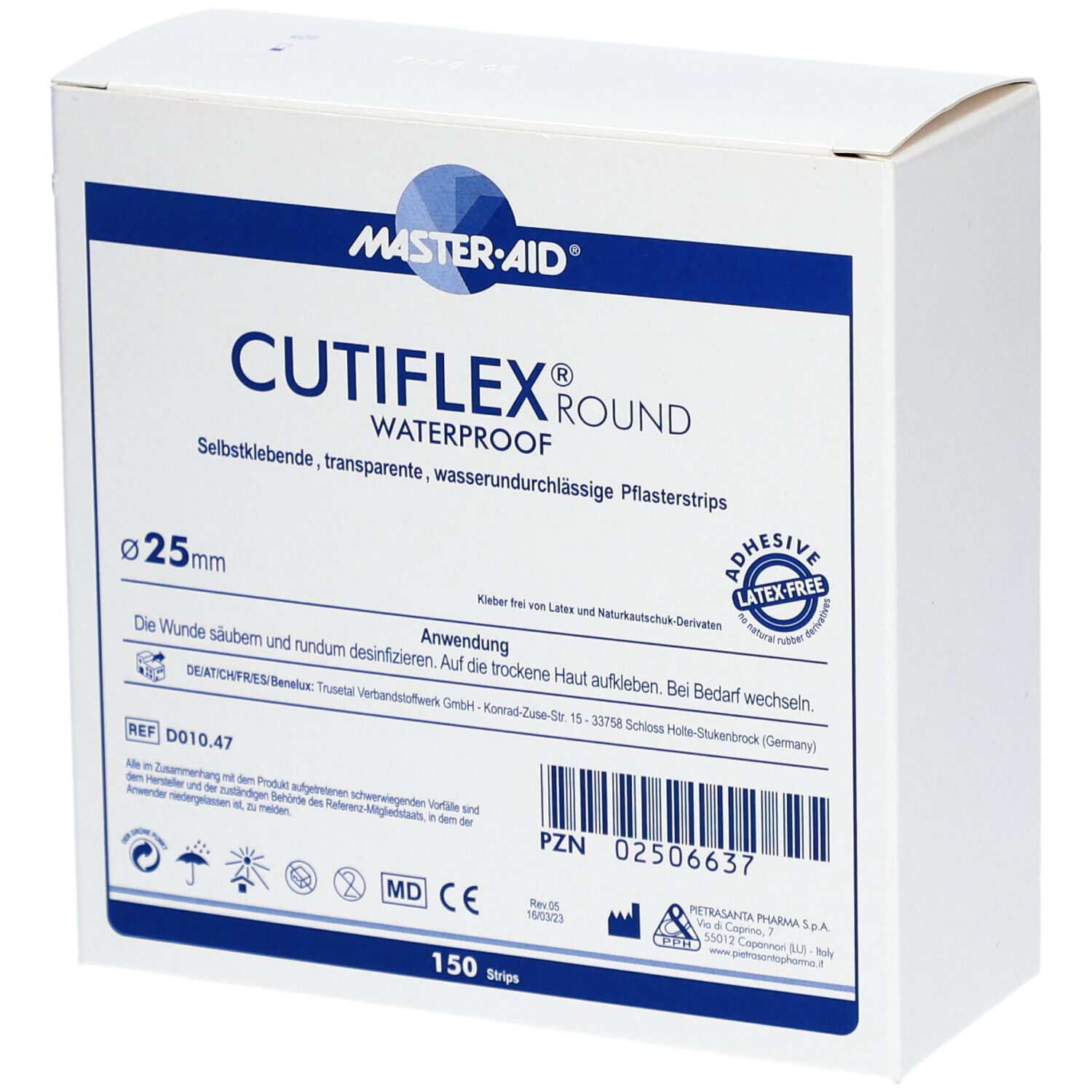 Master Aid® CUTIFLEX® Pansements Ronds Waterproof 25 mm
