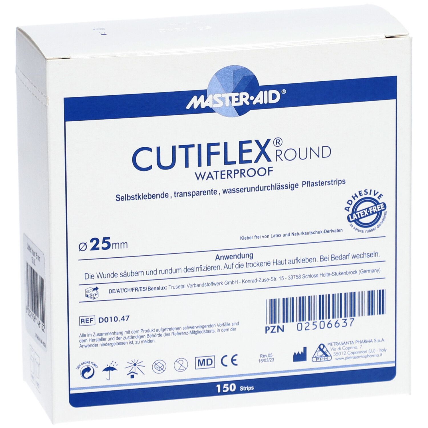 Master Aid® CUTIFLEX® Pansements Ronds Waterproof 25 mm