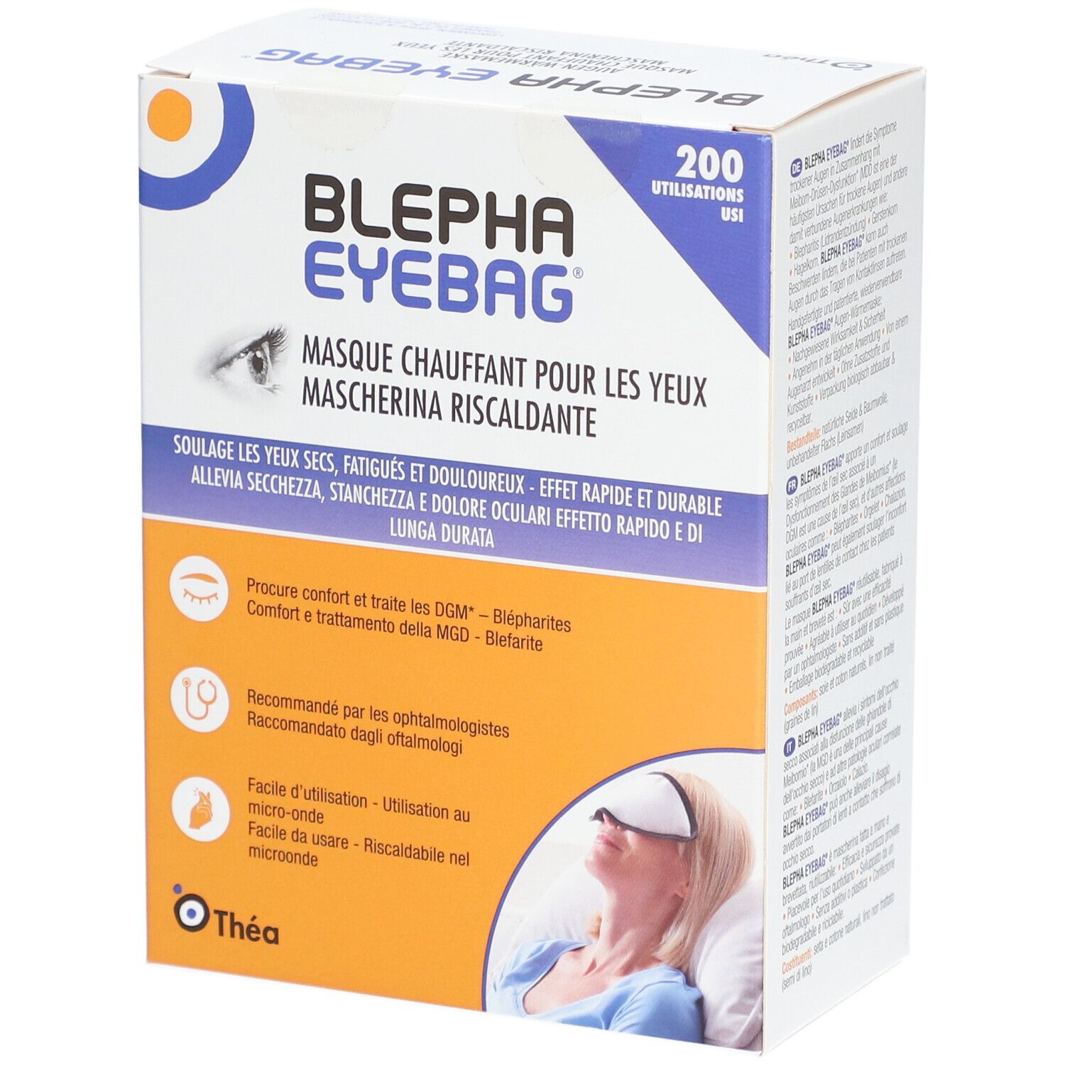 Blepha Eyebag, masque chauffant pour les yeux, 200 utilisations.