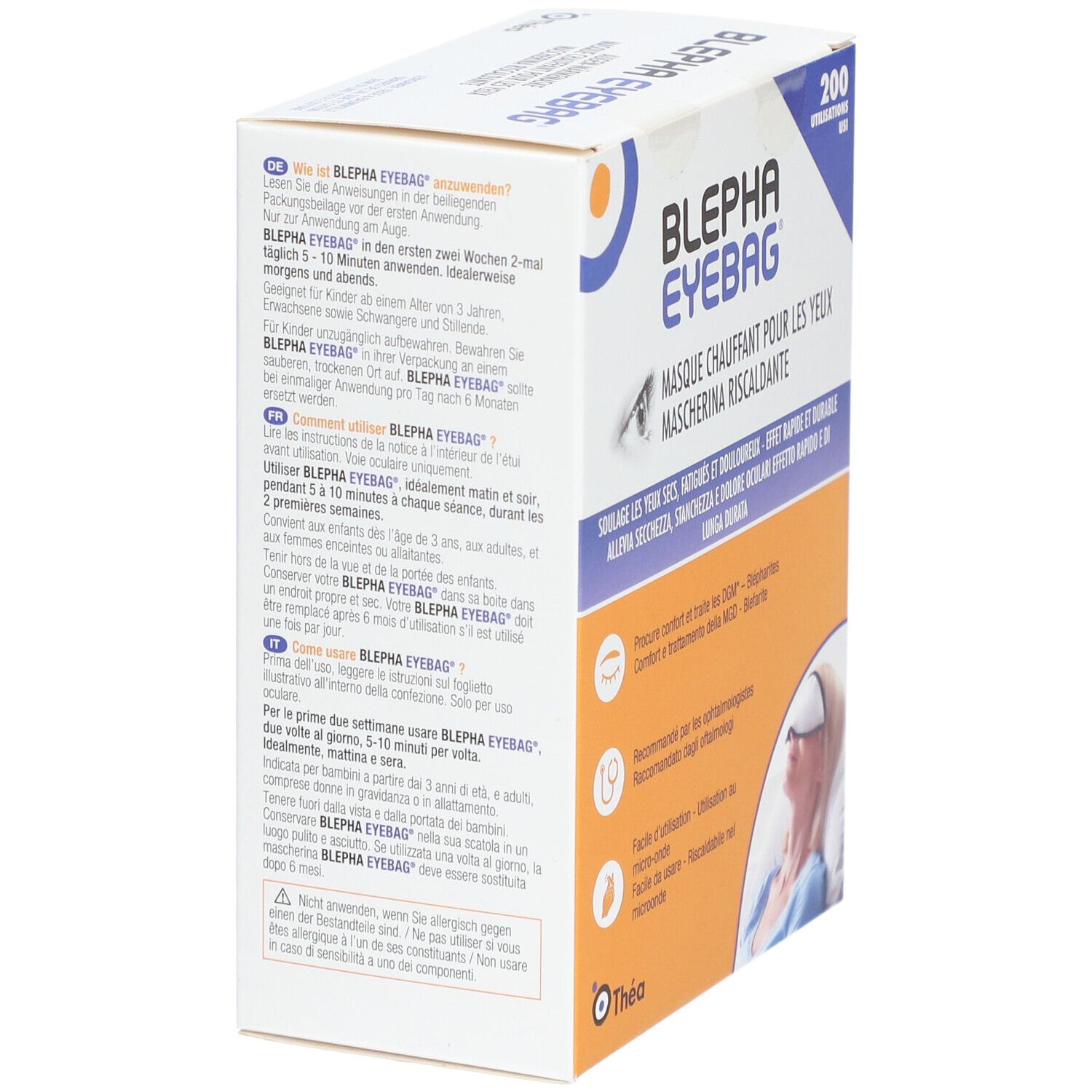 Blepha Eyebag, masque chauffant pour les yeux, 200 utilisations.
