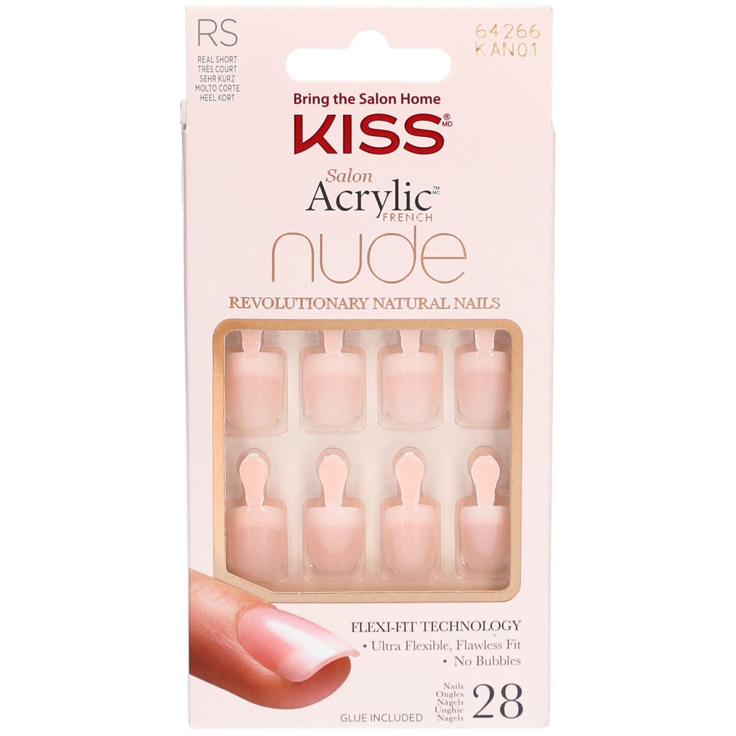 Kiss Salon Acrylic Kit Faux Ongles French Nude