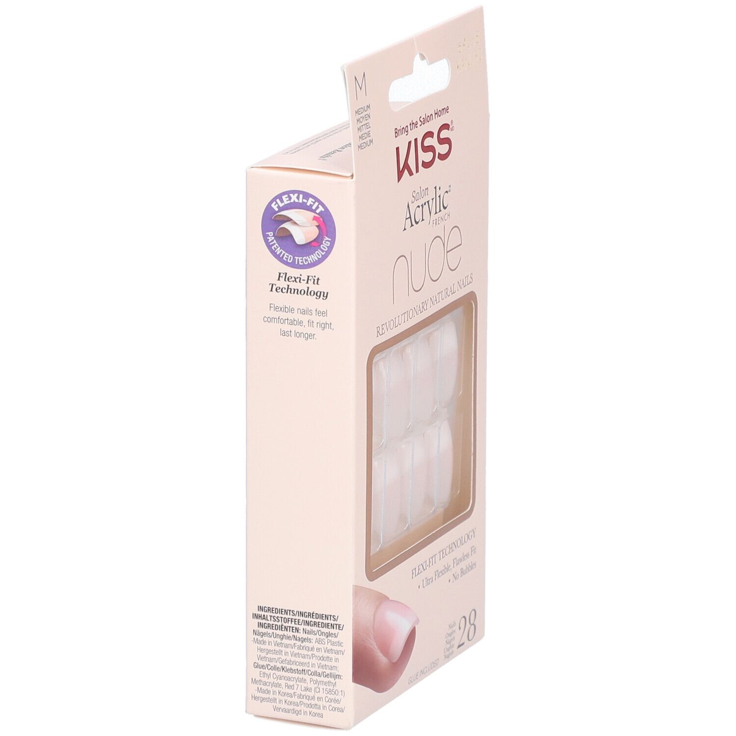KISS Salon Acrylic Faux ongles French Nude Taille M