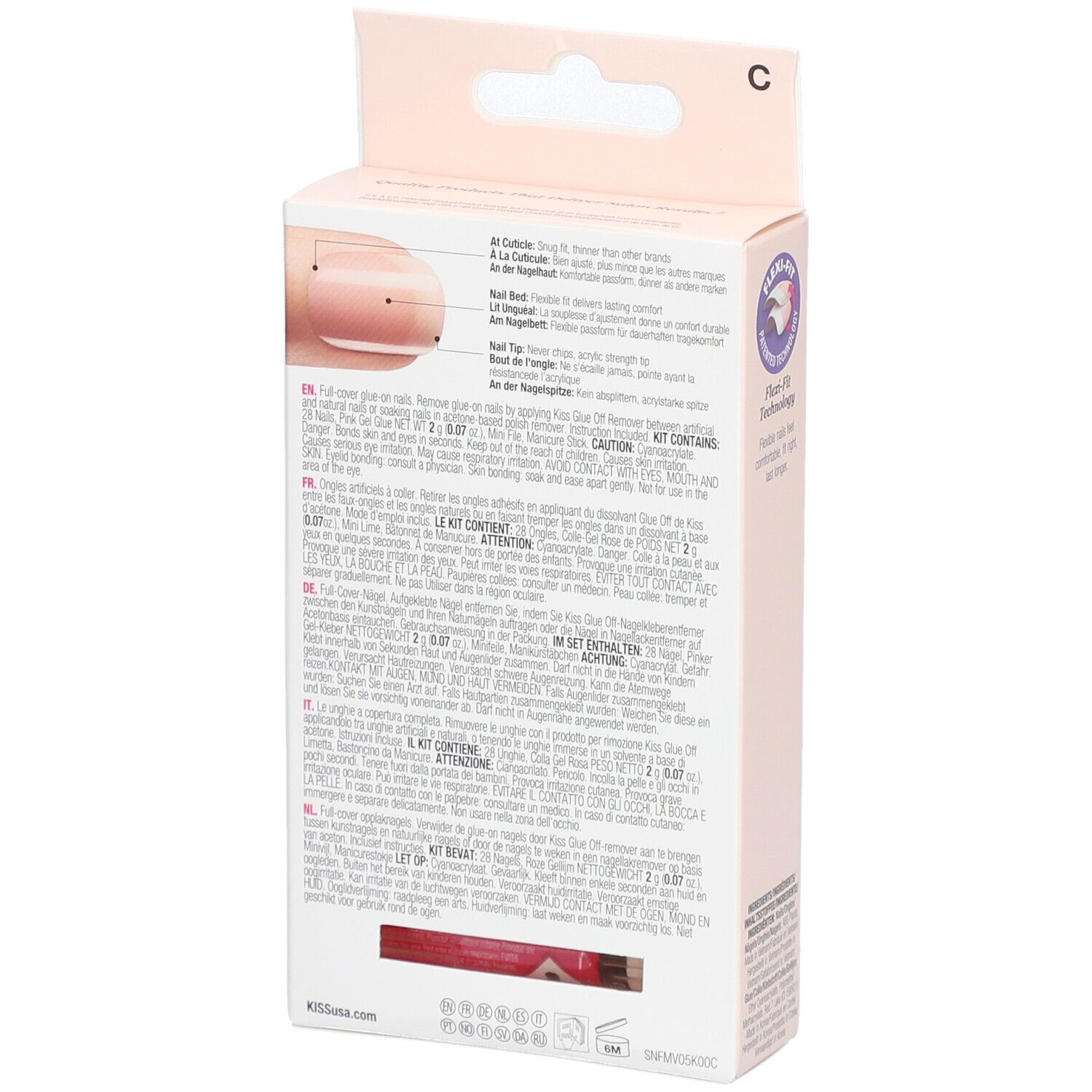 KISS Salon Acrylic Faux ongles French Nude Taille M