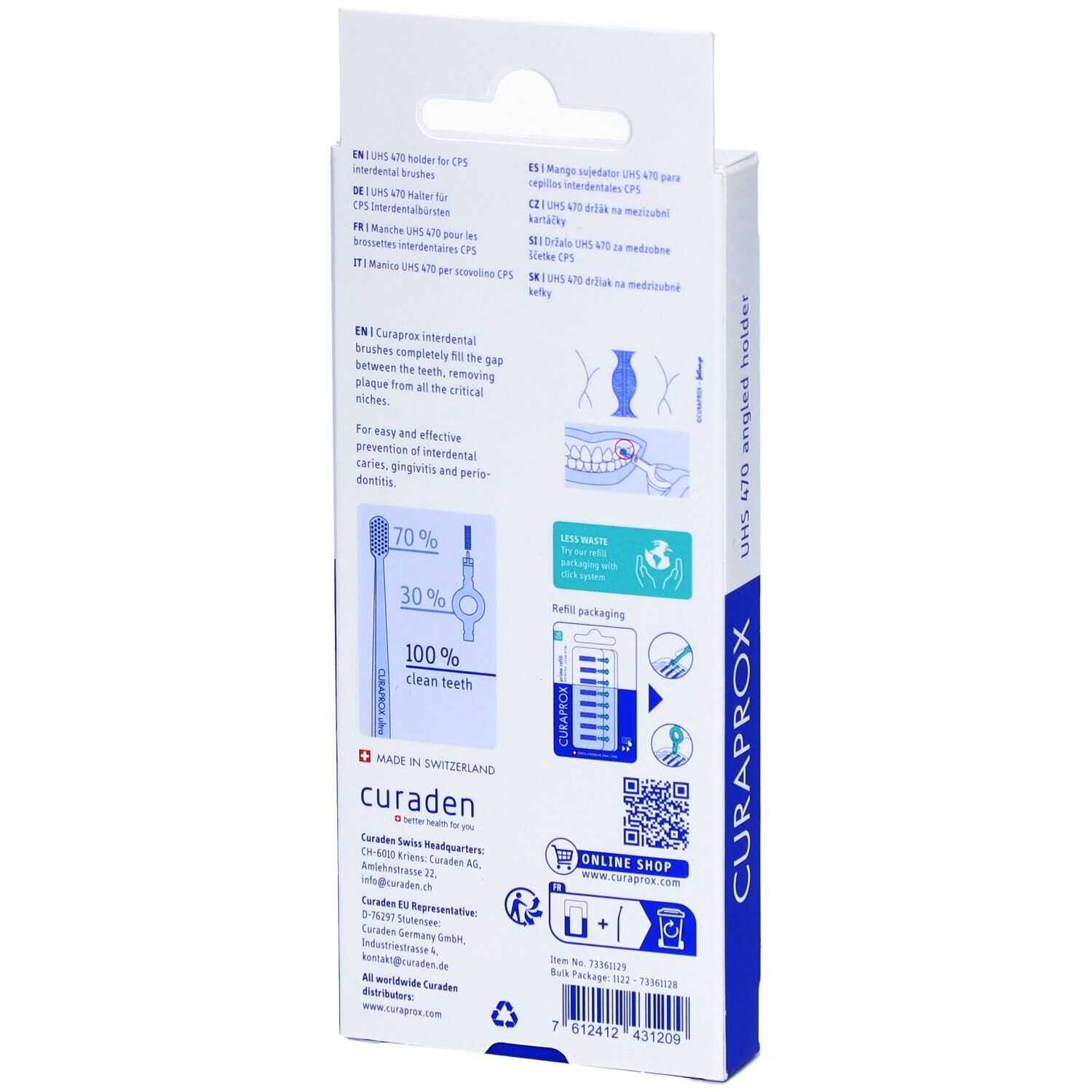 CURAPROX UHS 470 support coudé 3 pièces