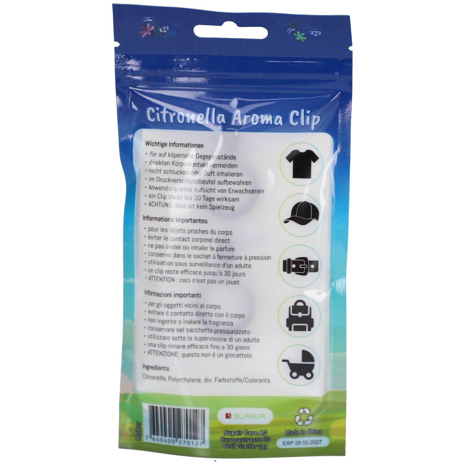 FlyAway® Citronella-Clip Singe Duopack