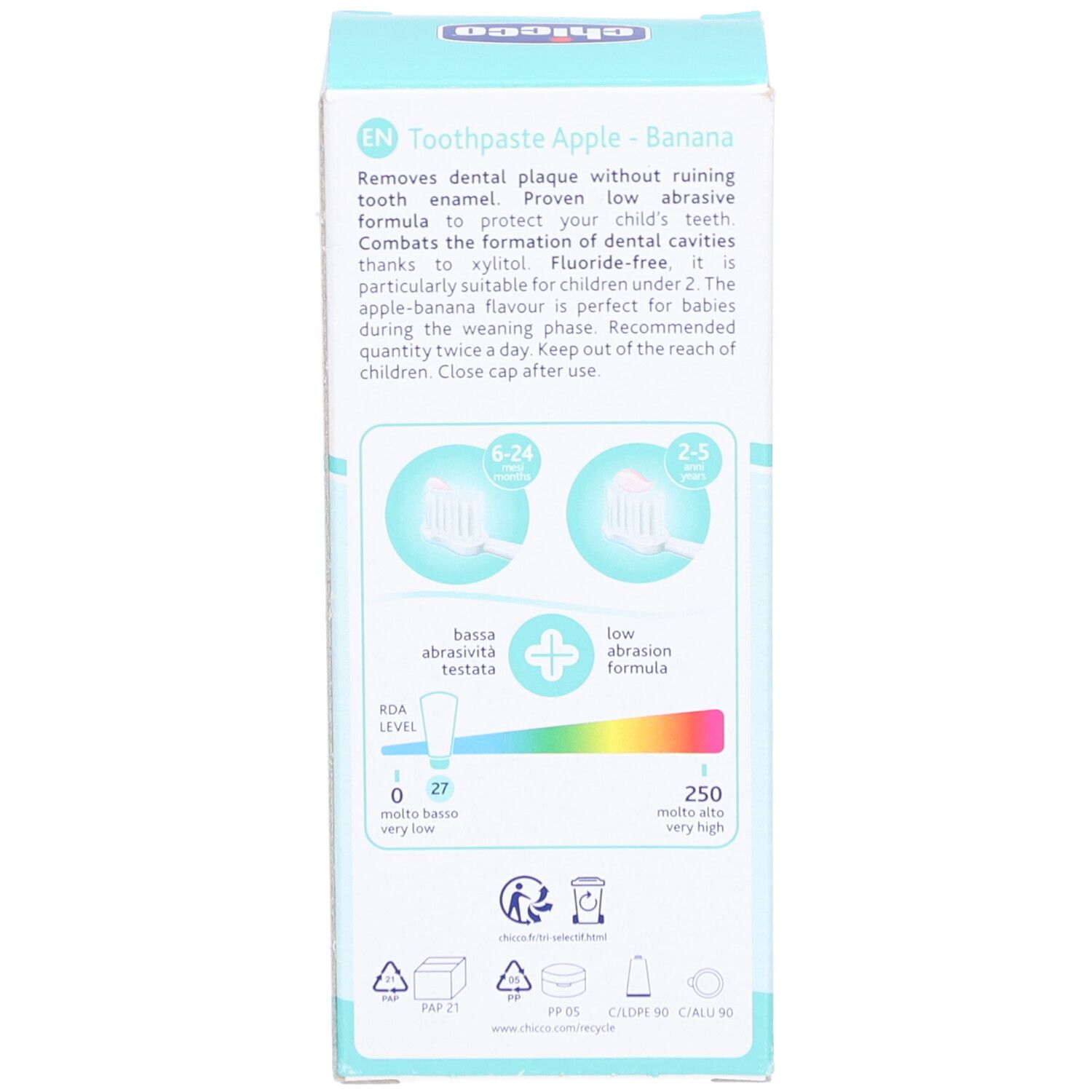 Chicco® Dentifrice pour enfants Pomme-Banane