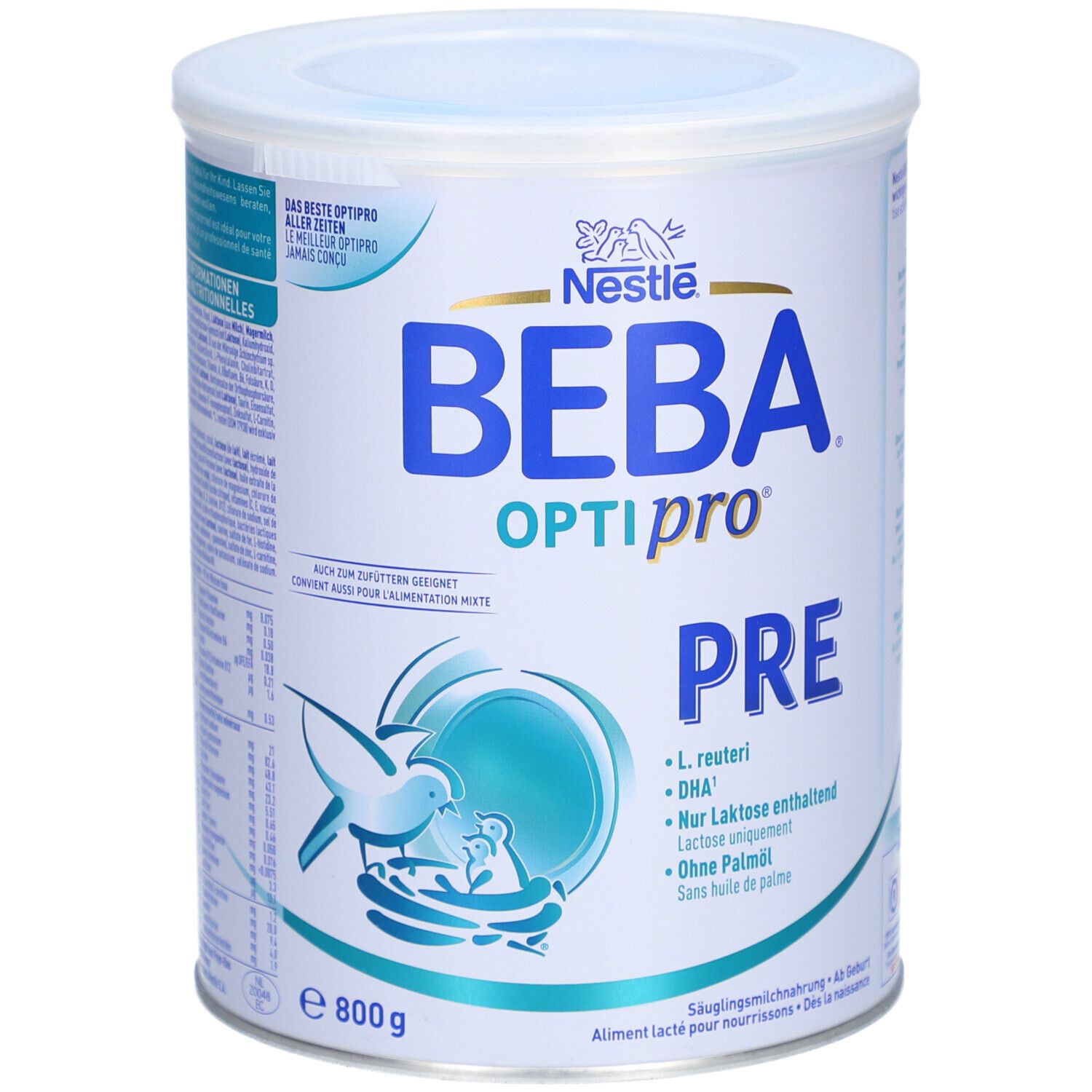 Nestlé BEBA Optipro PRE babymelkvoeding, 800g blik.