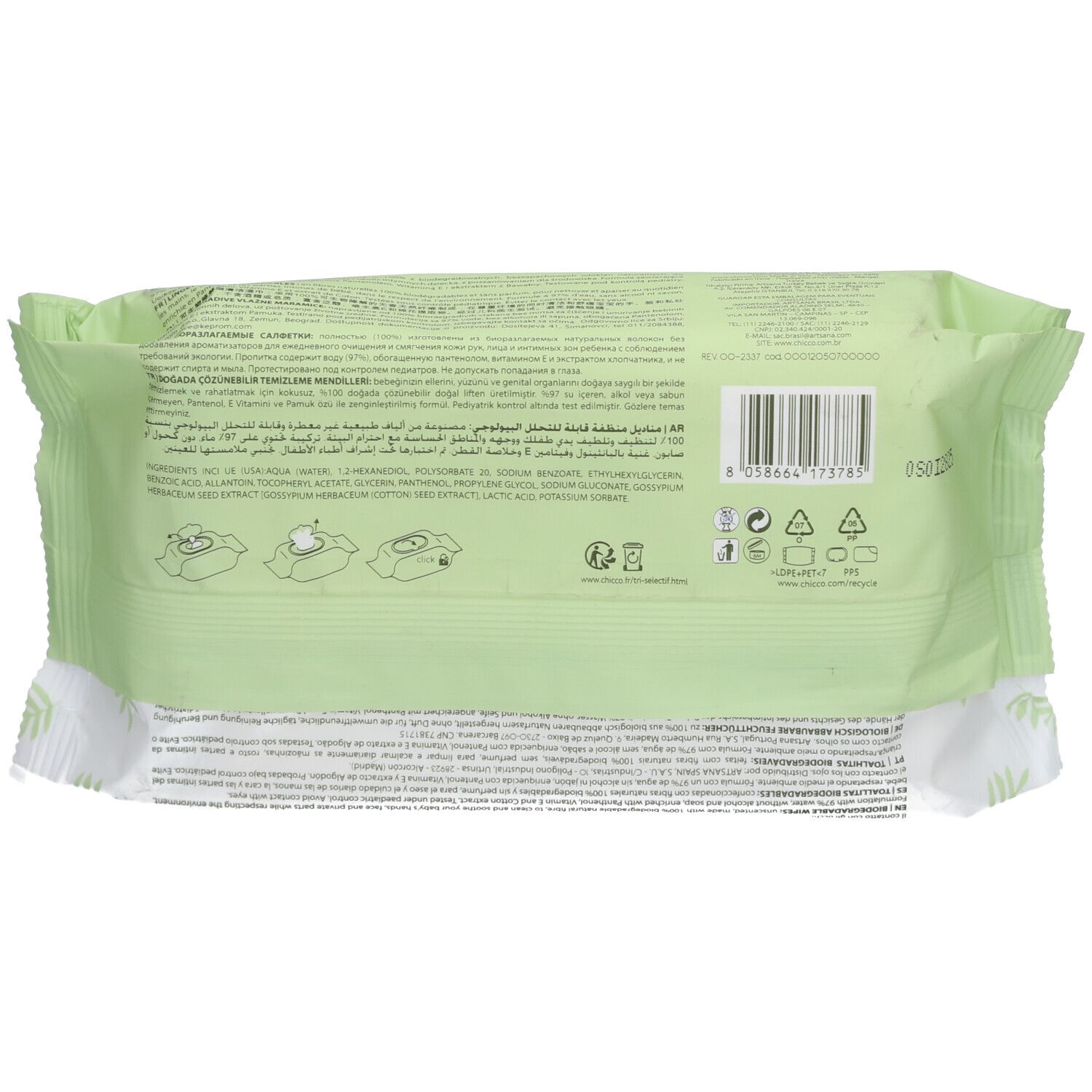 Chicco® Lingettes nettoyantes biodégradables