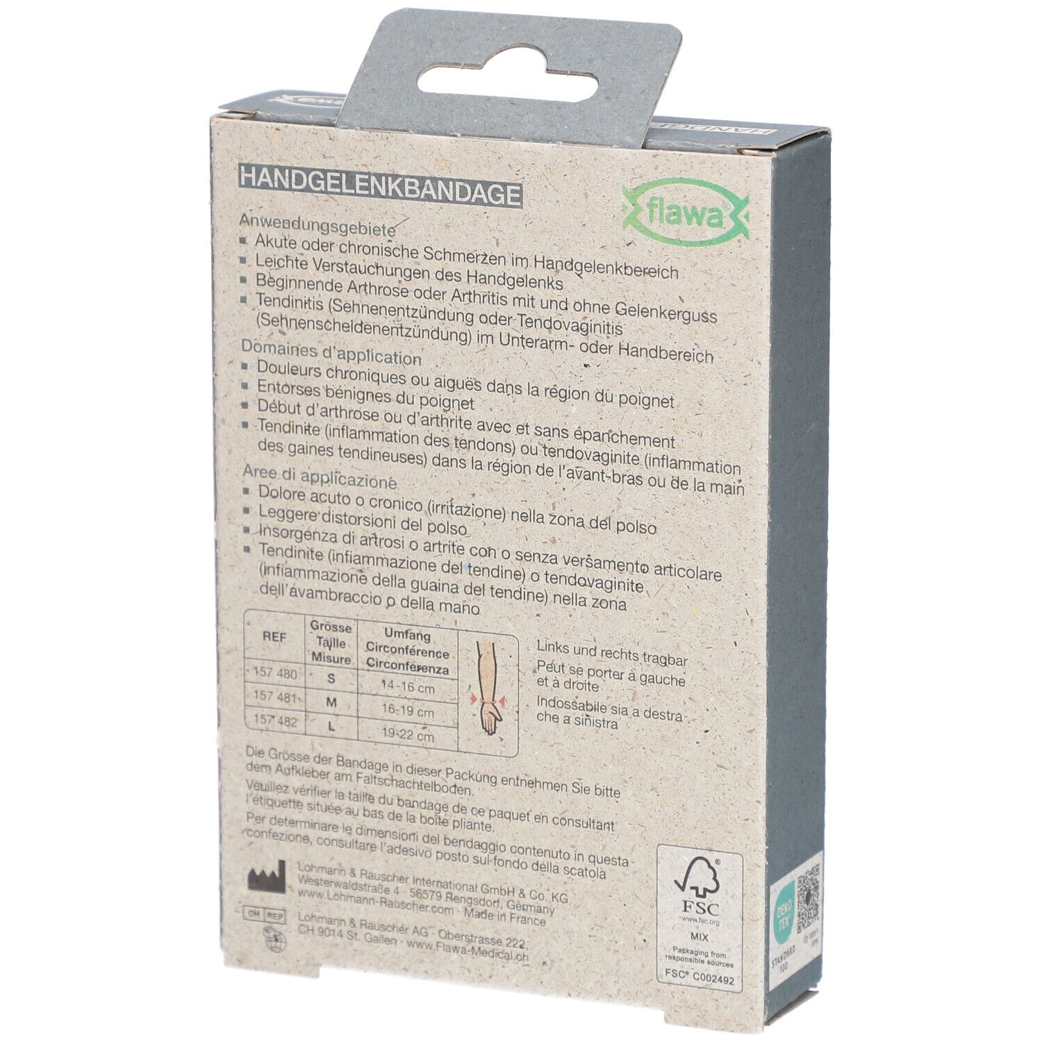 flawa® Bandage pour le poignet taille S