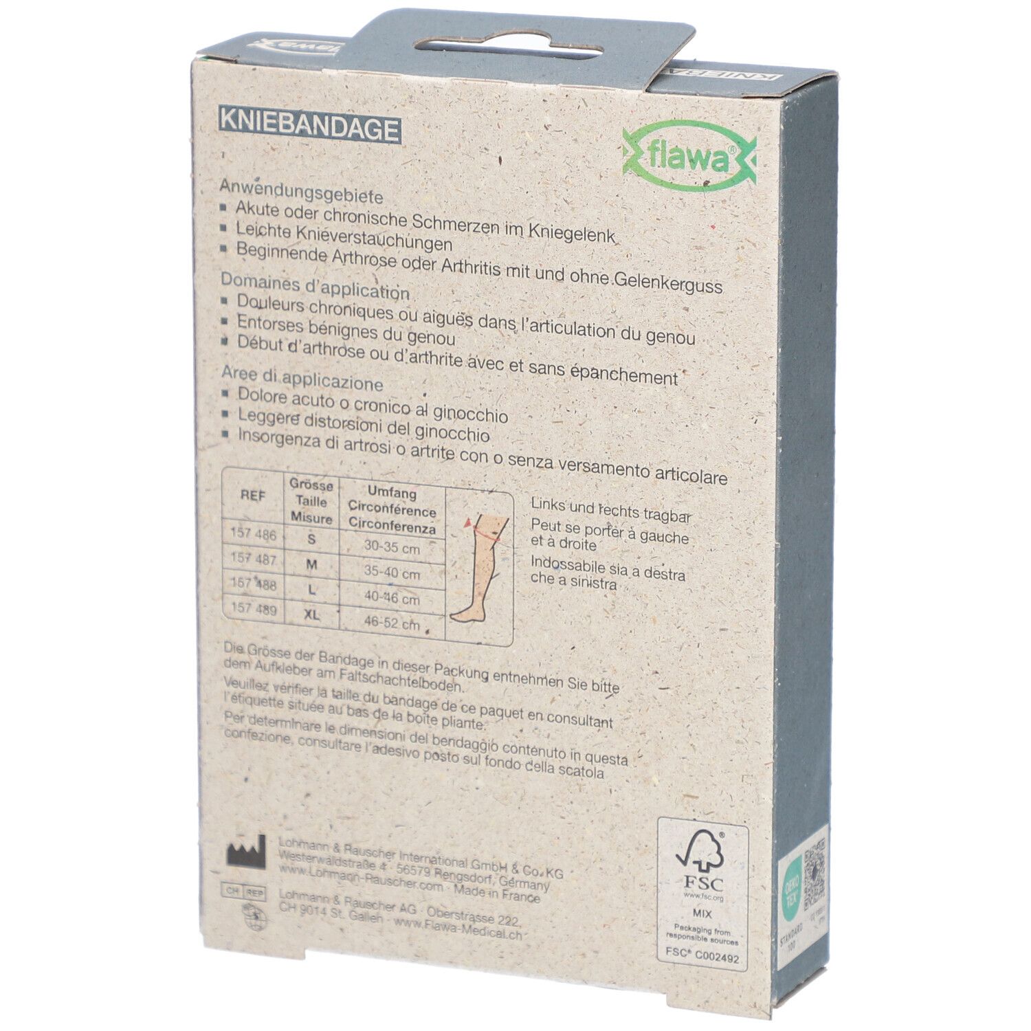 flawa® Bandage pour le genou taille S