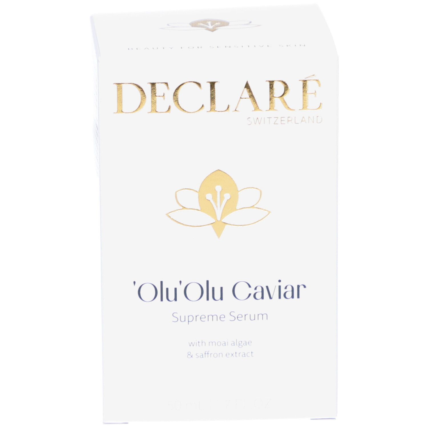 Emballage. Inscription: DECLARÉ, 'Olu 'Olu Caviar, Supreme Serum.